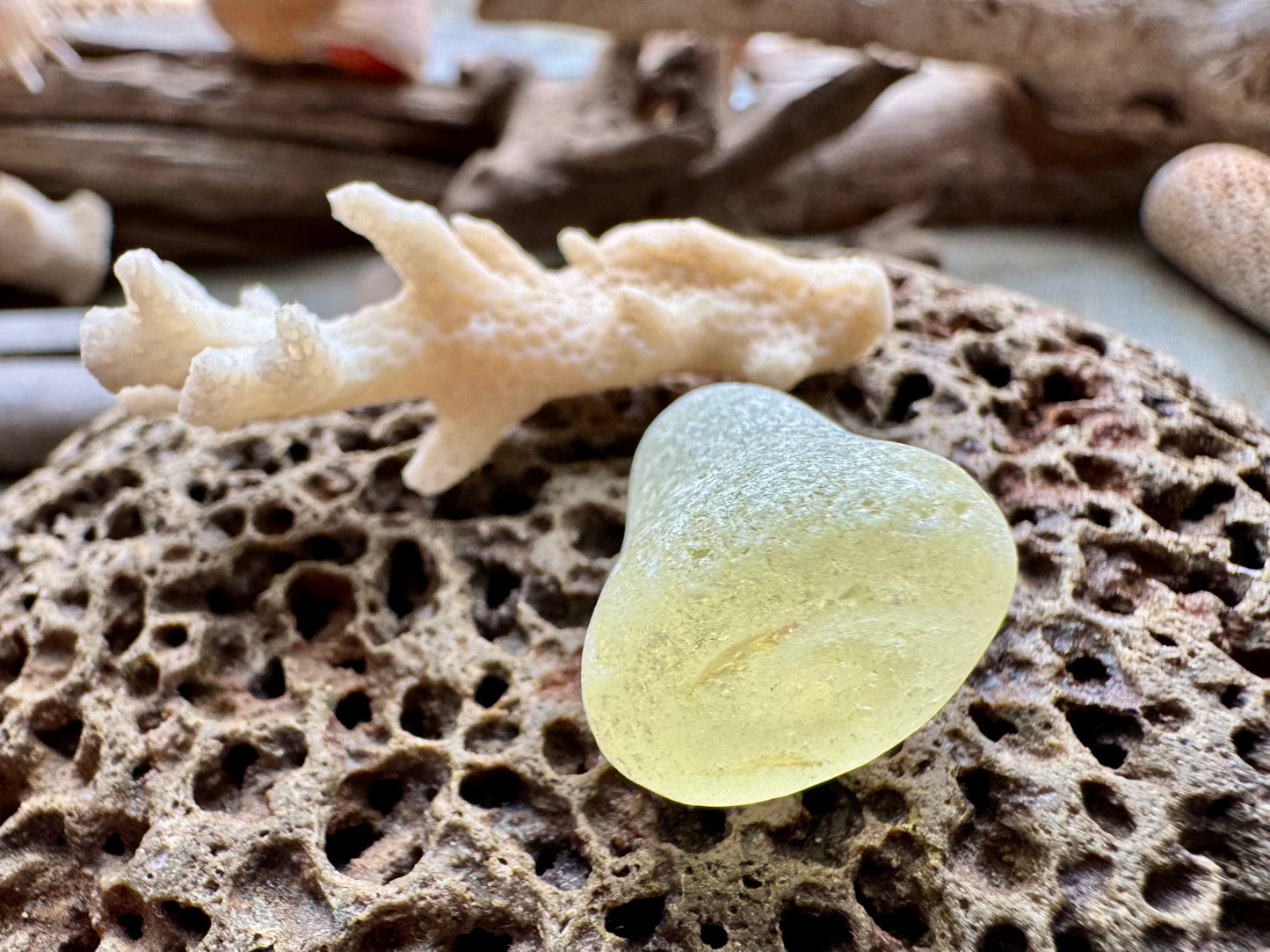 Rare Pale Yellow Sea Glass B2992– Genuine Surf-Tumbled Beach Glass for Jewelry Making