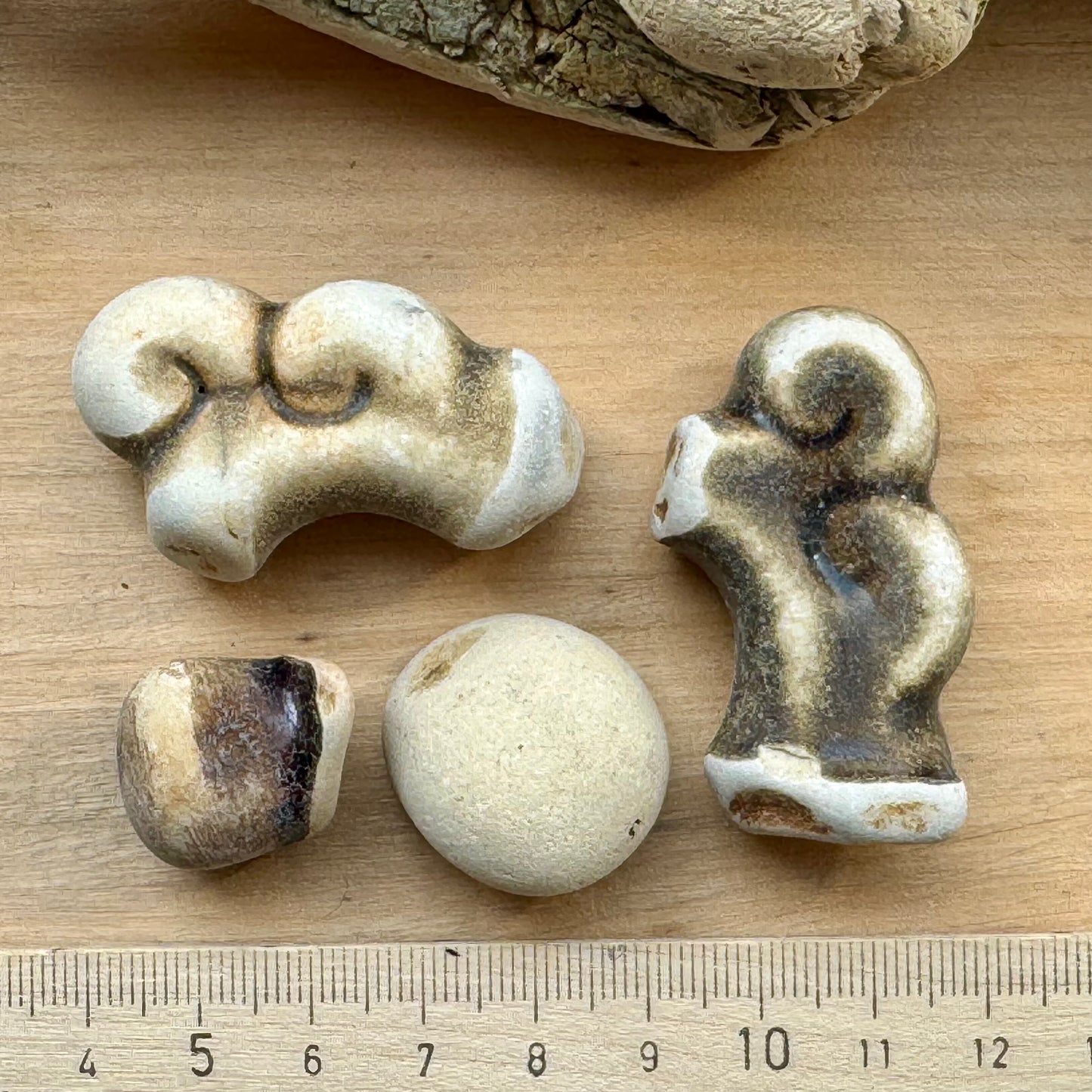 Authentic Japanese Sea Pottery Pieces #063 – Naturally Ocean Tumbled Ceramic Beach Finds – Collector Set