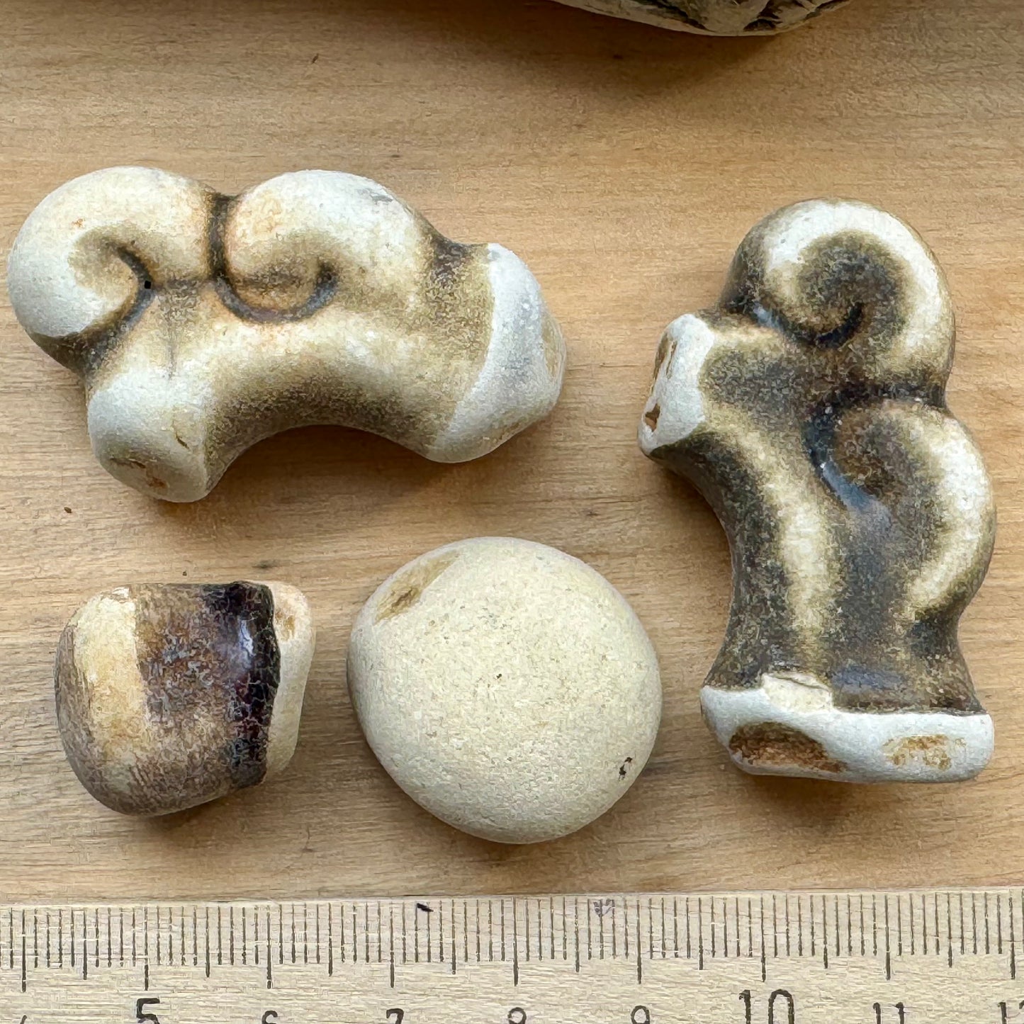 Authentic Japanese Sea Pottery Pieces #063 – Naturally Ocean Tumbled Ceramic Beach Finds – Collector Set