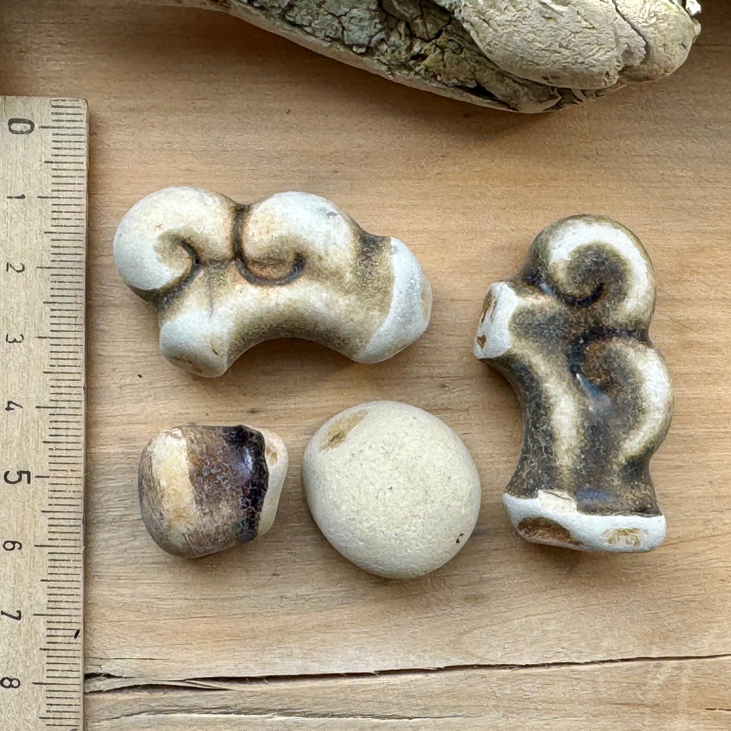 Authentic Japanese Sea Pottery Pieces #063 – Naturally Ocean Tumbled Ceramic Beach Finds – Collector Set