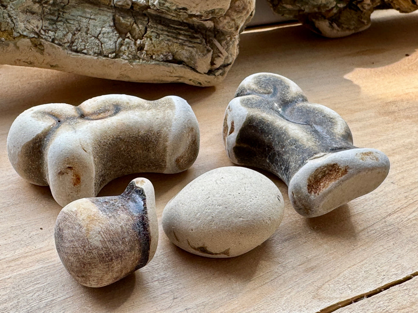 Authentic Japanese Sea Pottery Pieces #063 – Naturally Ocean Tumbled Ceramic Beach Finds – Collector Set