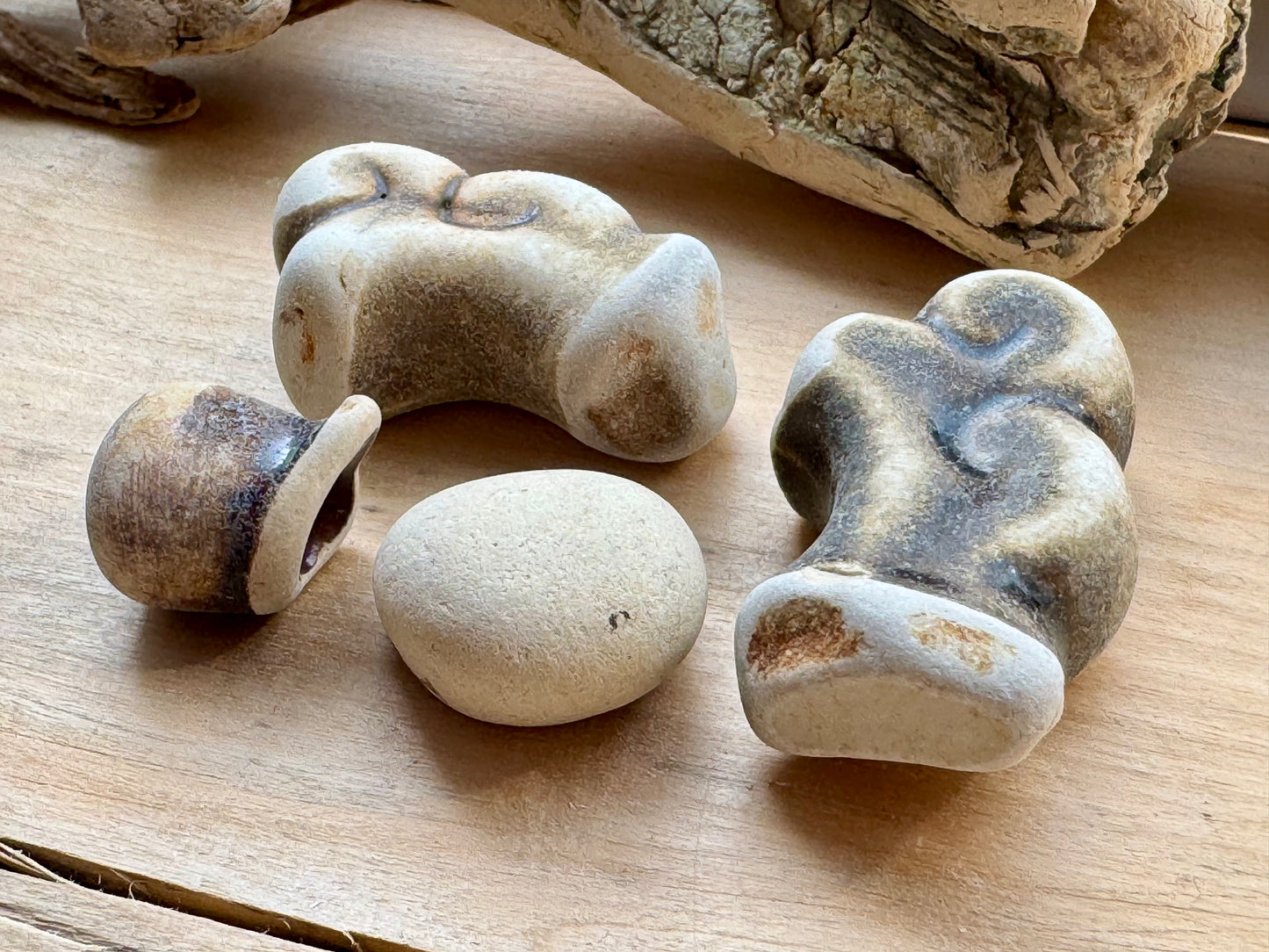 Authentic Japanese Sea Pottery Pieces #063 – Naturally Ocean Tumbled Ceramic Beach Finds – Collector Set