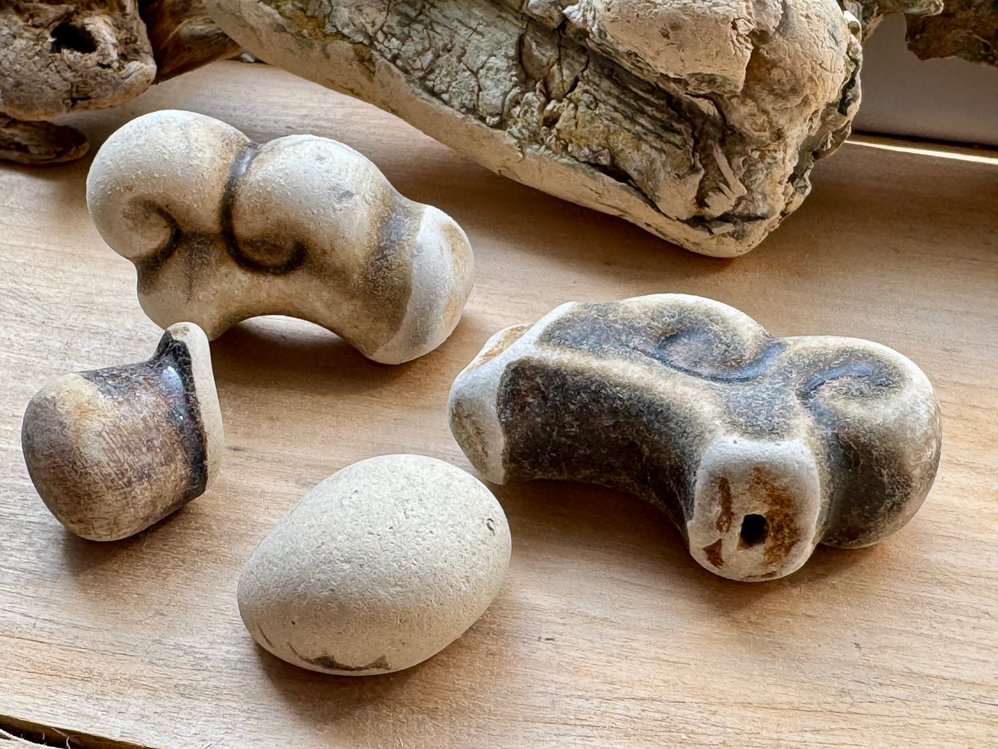 Authentic Japanese Sea Pottery Pieces #063 – Naturally Ocean Tumbled Ceramic Beach Finds – Collector Set