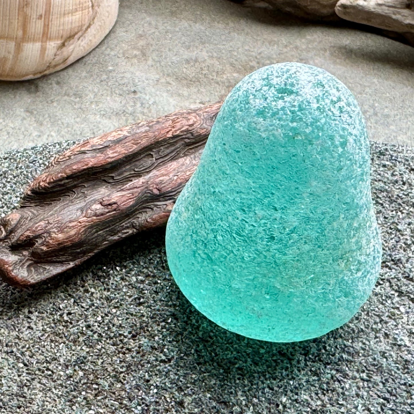 Large Rare Sea Glass Piece A1605 – Aqua Green Collector Beach Glass 1 pc
