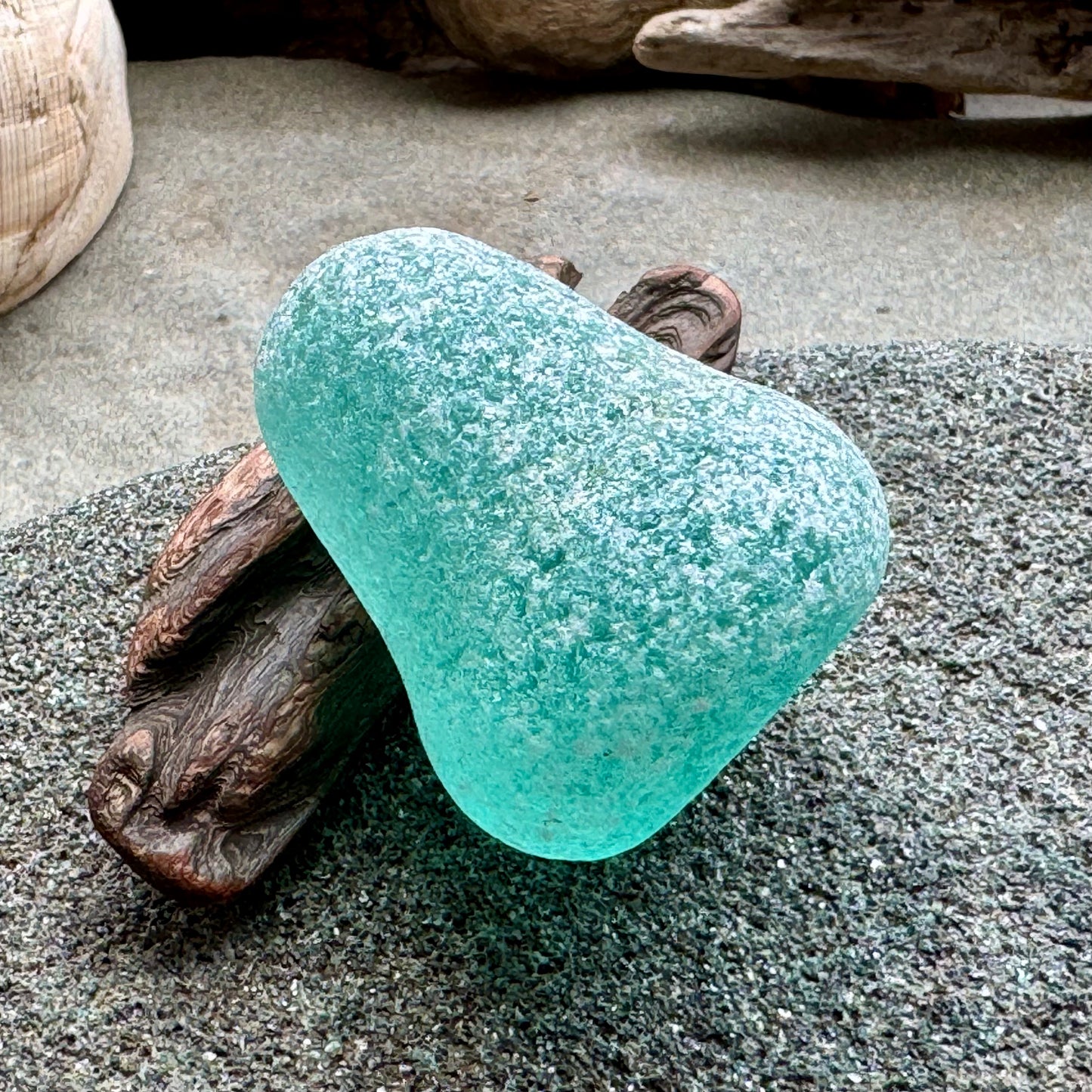 Large Rare Sea Glass Piece A1605 – Aqua Green Collector Beach Glass 1 pc