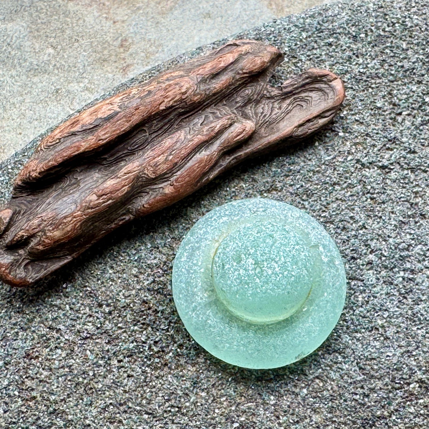 Rare Aqua Sea Glass Stopper – Large Collector Sea Glass Piece A2393
