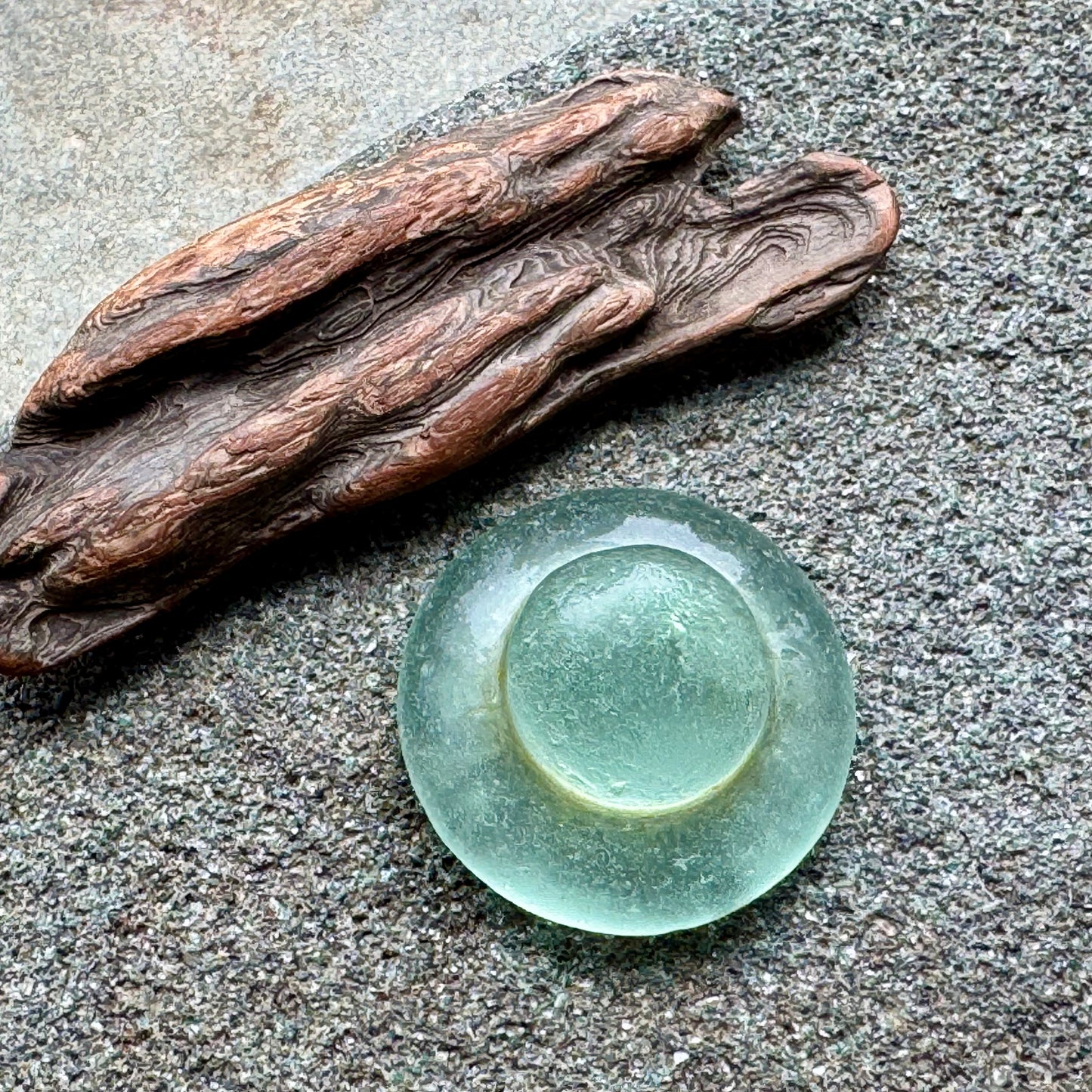 Rare Aqua Sea Glass Stopper – Large Collector Sea Glass Piece A2393
