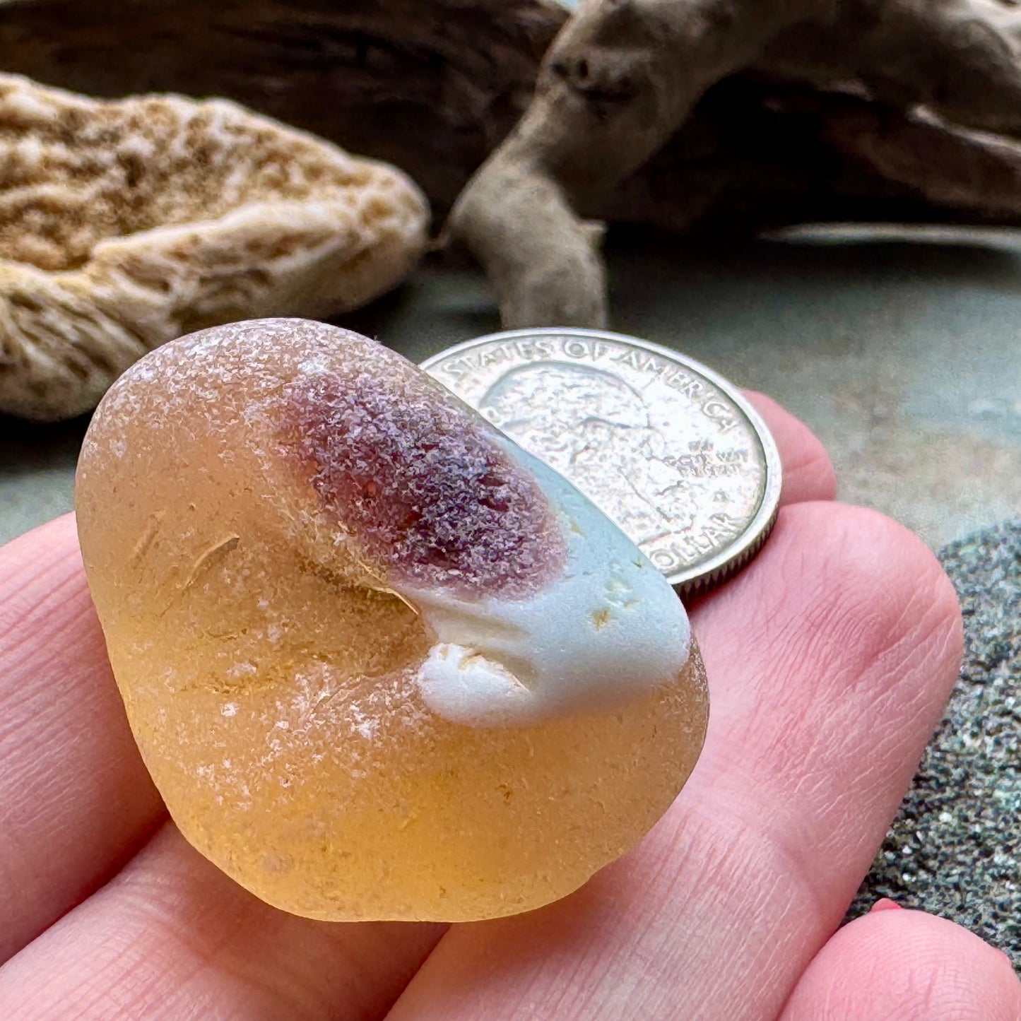 Rare Multicolor Sea Glass A2395 – Large Unique Collector Piece, Natural Ocean Tumbled