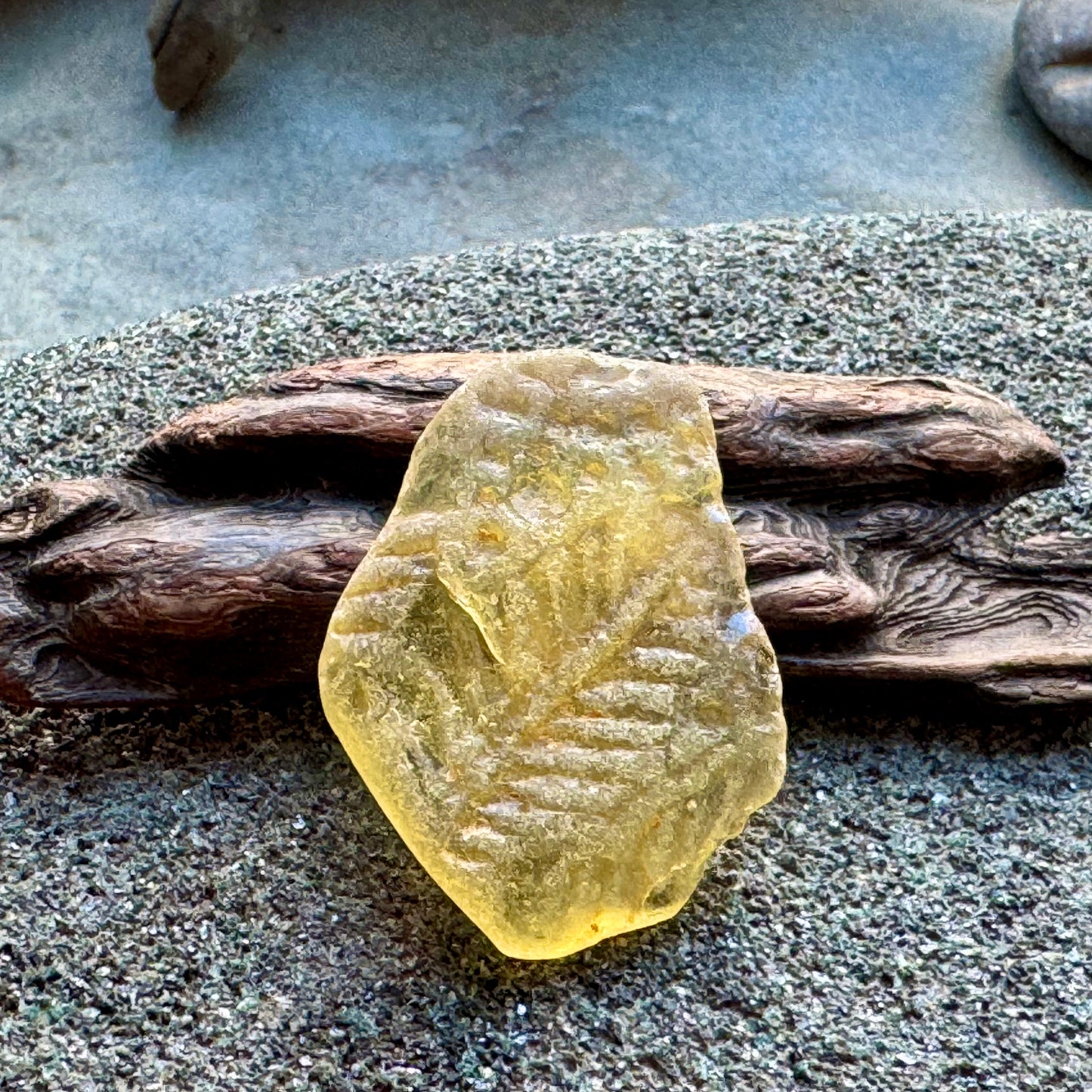 Rare Yellow Sea Glass with Natural Texture A2413 – Genuine Beach Found Glass, Collector Piece, Jewelry Supply