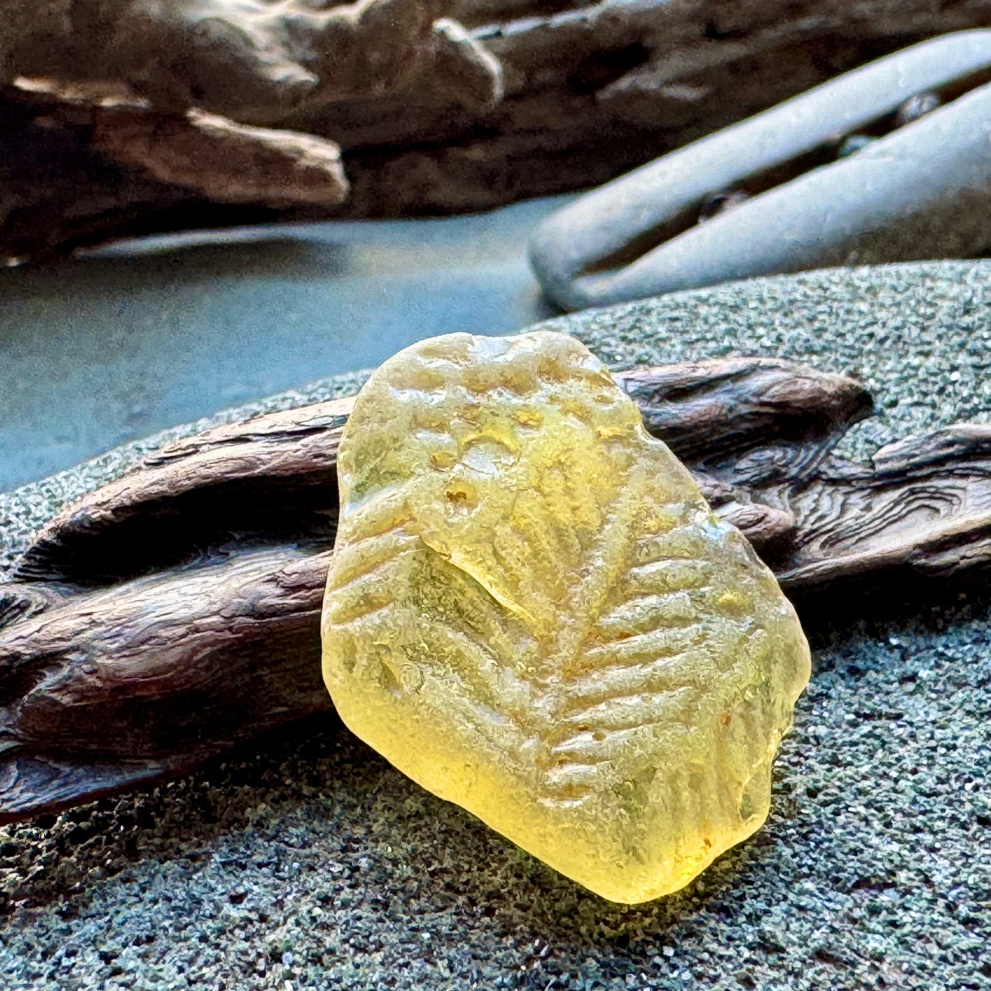 Rare Yellow Sea Glass with Natural Texture A2413 – Genuine Beach Found Glass, Collector Piece, Jewelry Supply