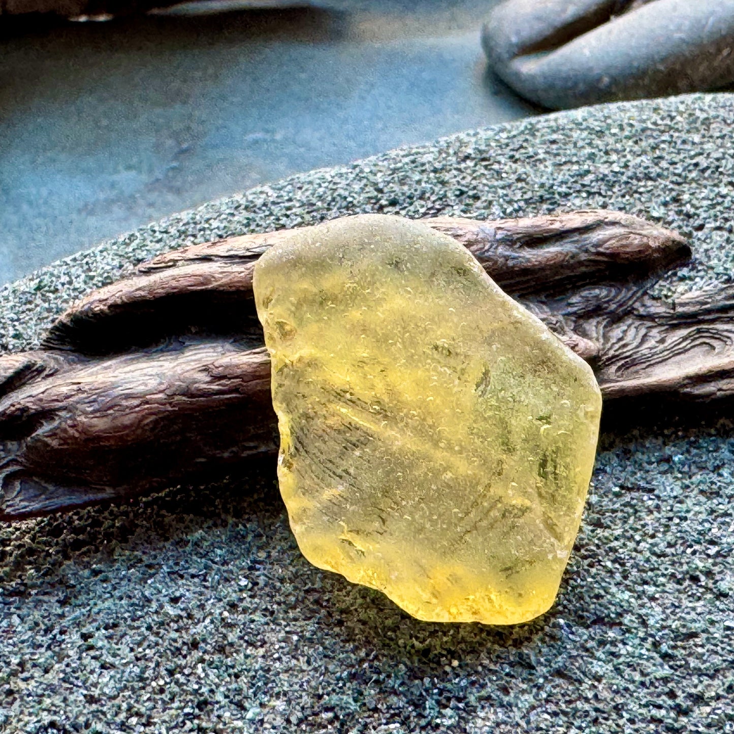 Rare Yellow Sea Glass with Natural Texture A2413 – Genuine Beach Found Glass, Collector Piece, Jewelry Supply
