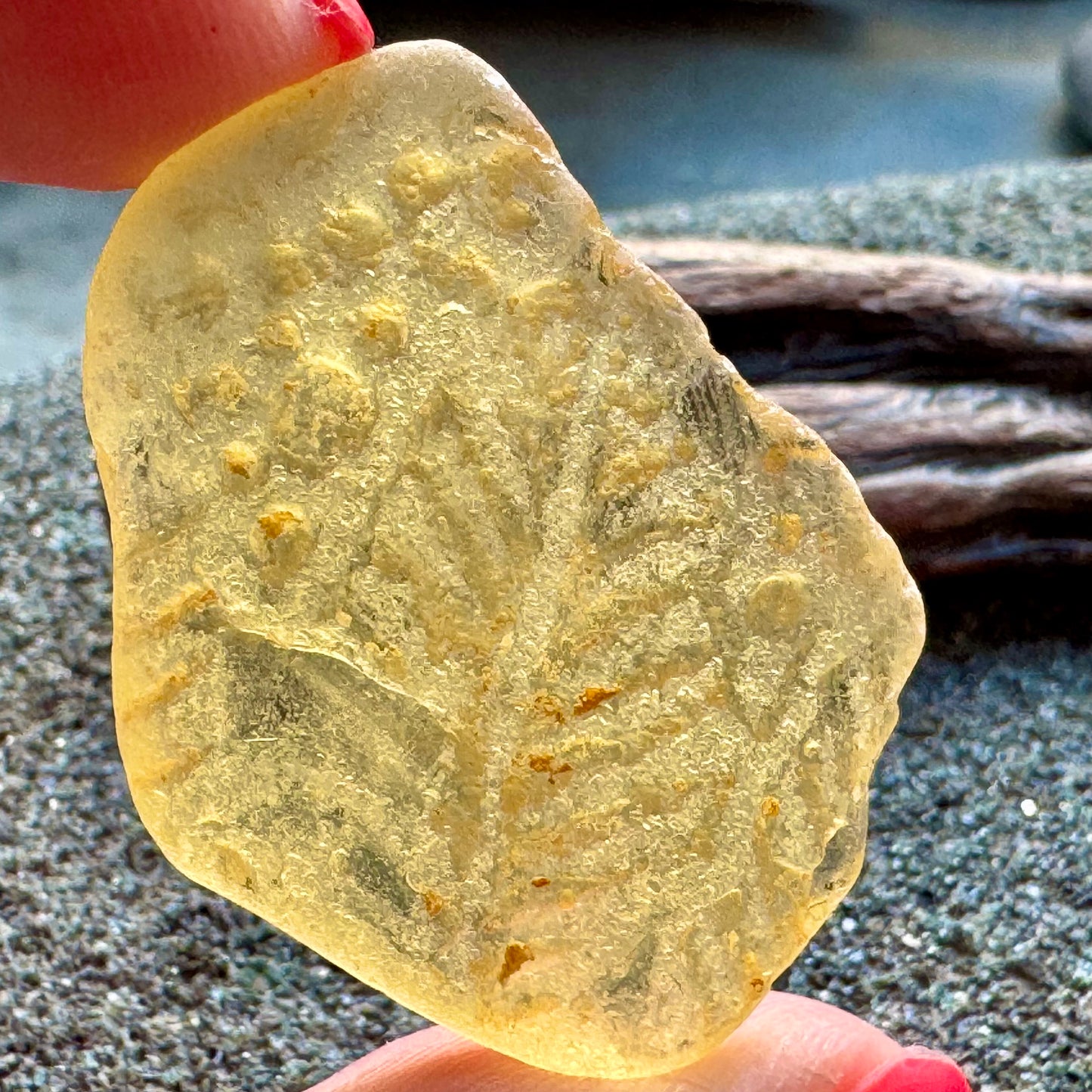 Rare Yellow Sea Glass with Natural Texture A2413 – Genuine Beach Found Glass, Collector Piece, Jewelry Supply