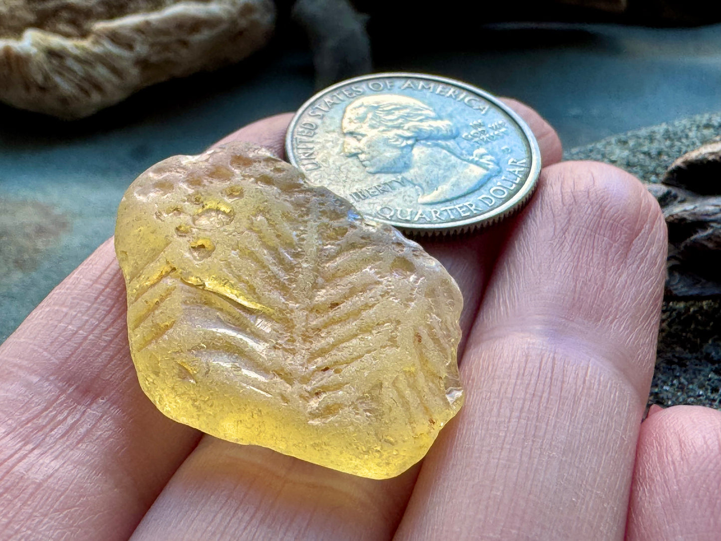 Rare Yellow Sea Glass with Natural Texture A2413 – Genuine Beach Found Glass, Collector Piece, Jewelry Supply
