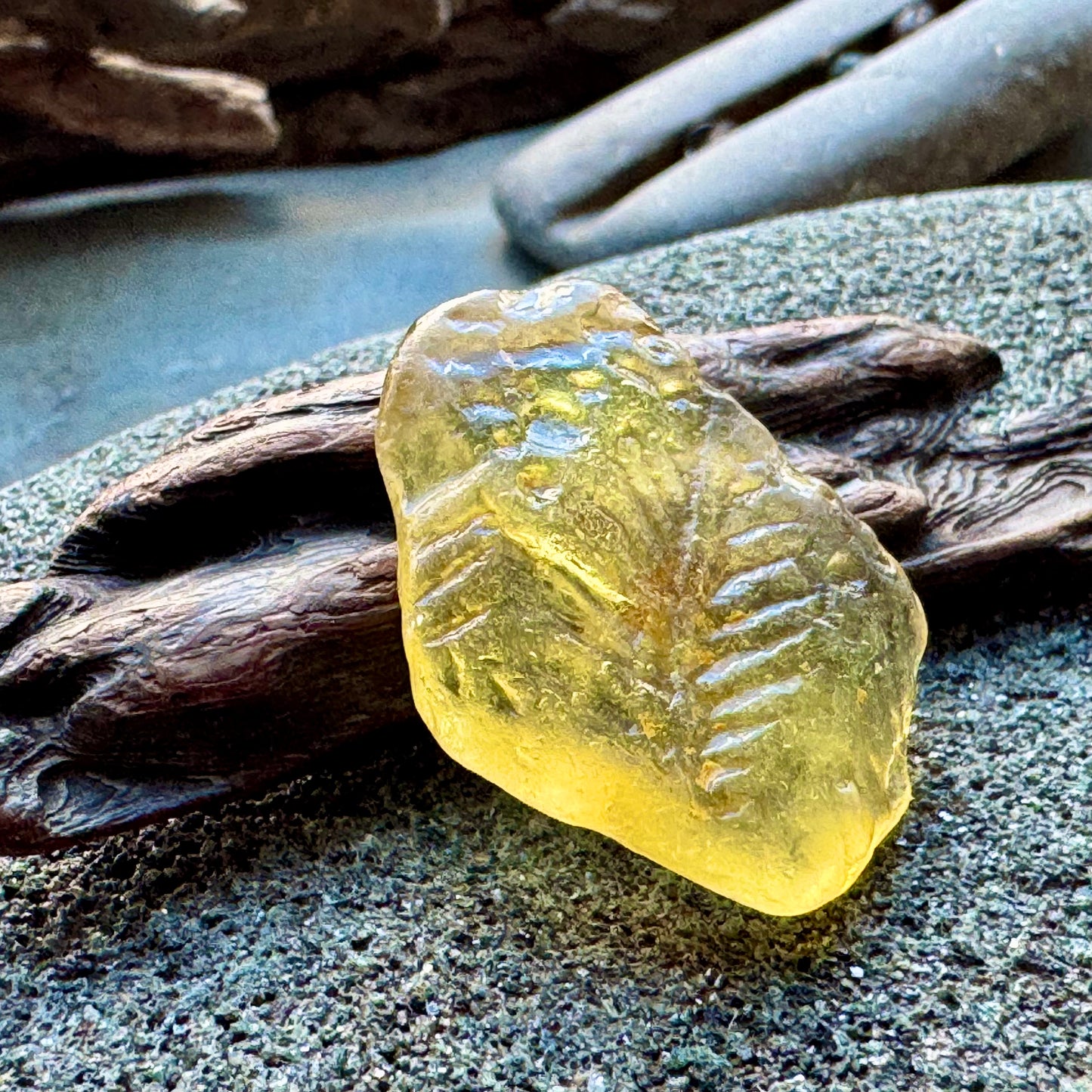 Rare Yellow Sea Glass with Natural Texture A2413 – Genuine Beach Found Glass, Collector Piece, Jewelry Supply