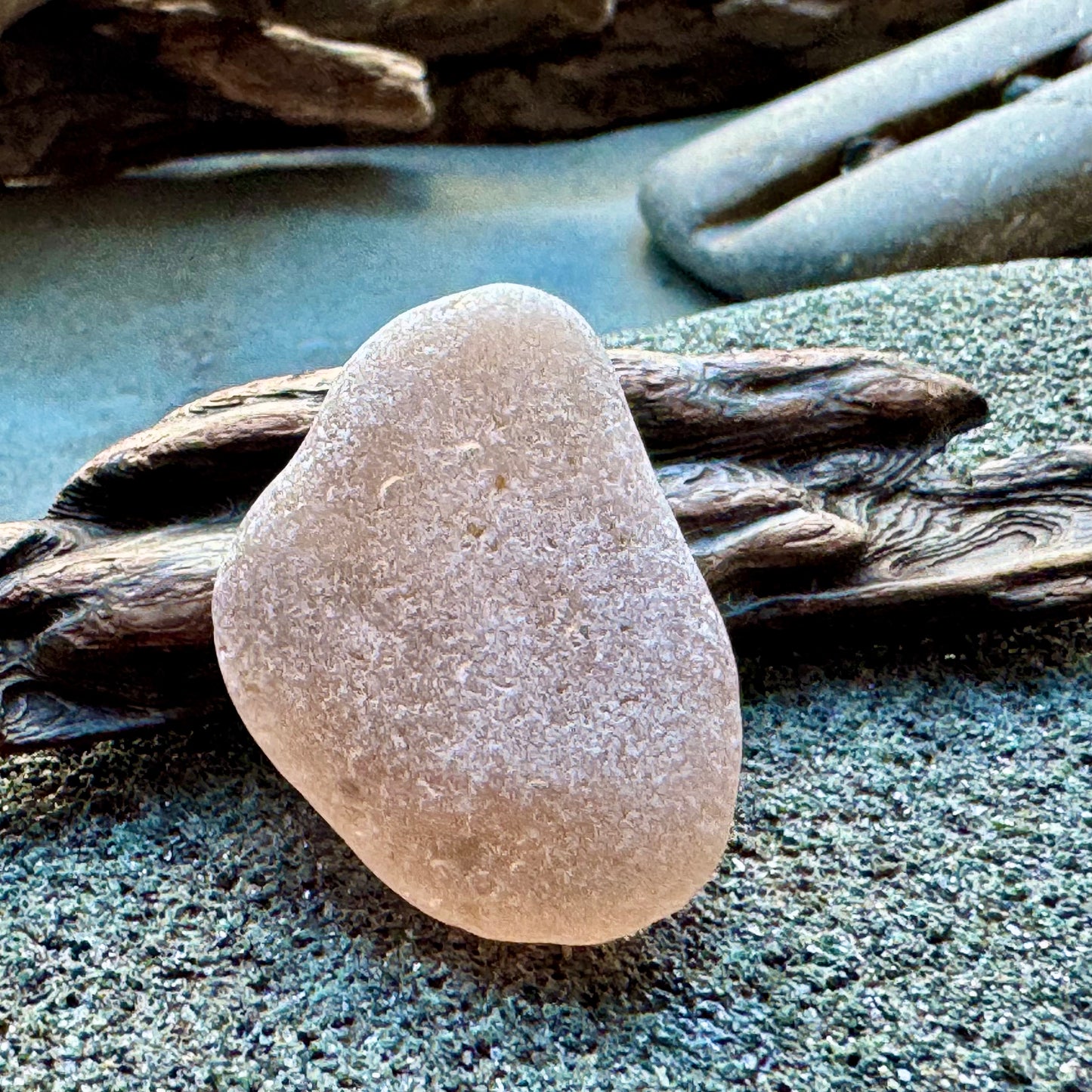Rare Patterned Sea Glass A2415 – Frosted White / Soft Beige – Unique Textured Jewelry Piece – Genuine Beach Found Glass – Collector Supply