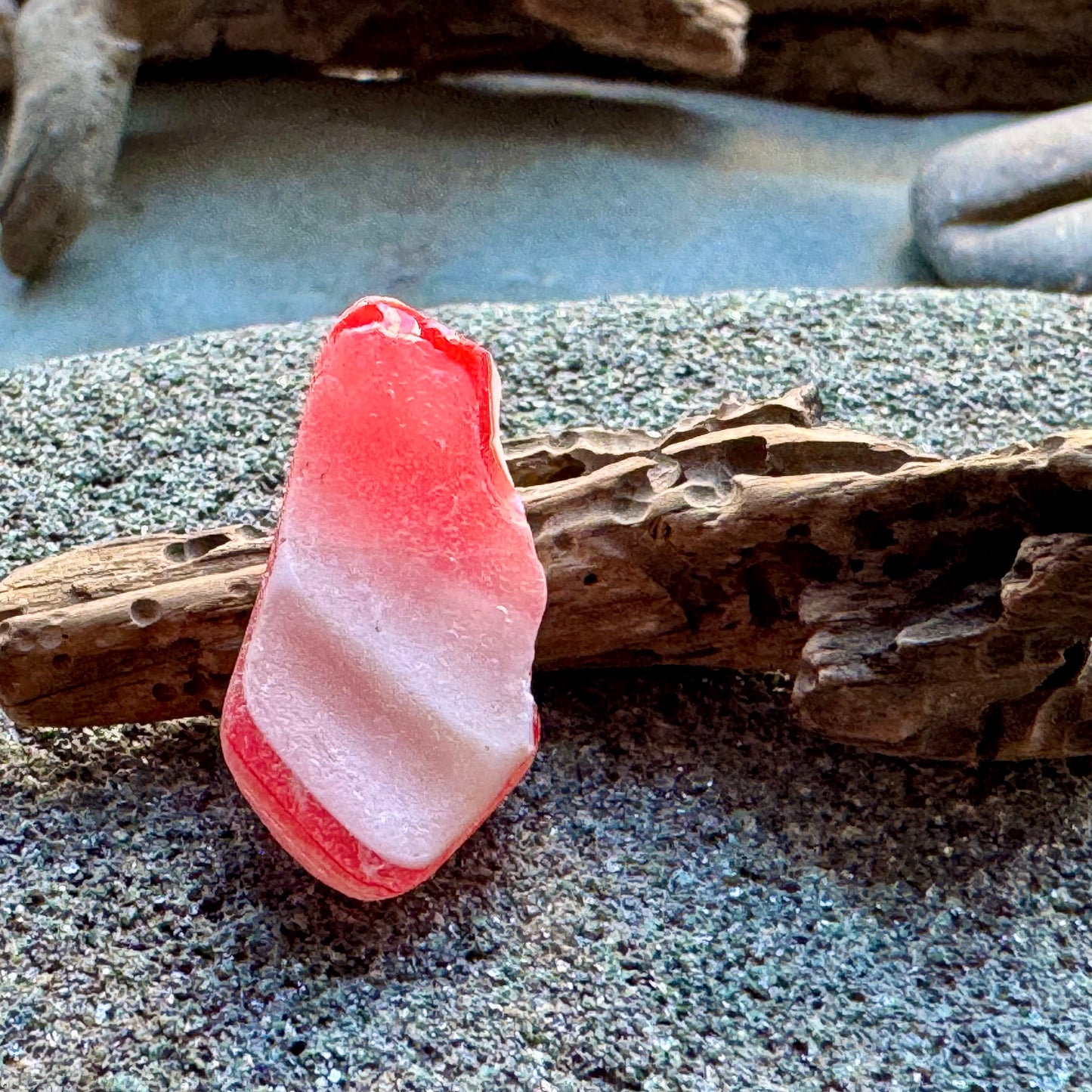 Red White Sea Glass A2417 Rare Multicolor Bottle Glass Genuine Beach Glass Jewelry Supply