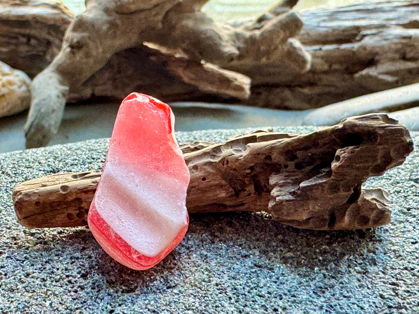 Red White Sea Glass A2417 Rare Multicolor Bottle Glass Genuine Beach Glass Jewelry Supply