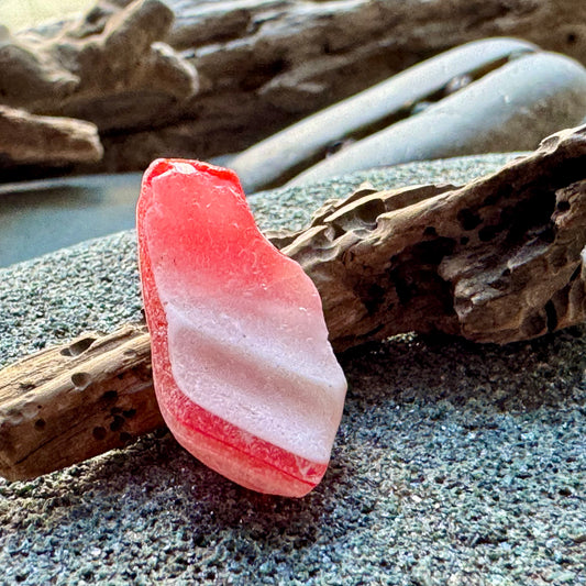 Red White Sea Glass A2417 Rare Multicolor Bottle Glass Genuine Beach Glass Jewelry Supply