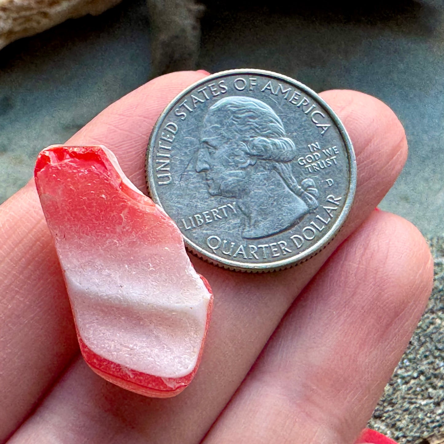 Red White Sea Glass A2417 Rare Multicolor Bottle Glass Genuine Beach Glass Jewelry Supply