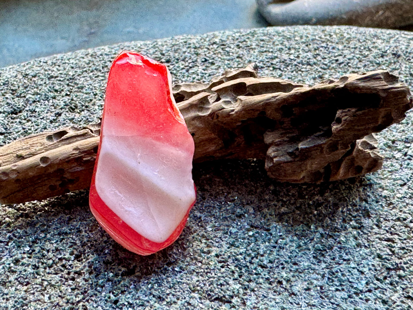 Red White Sea Glass A2417 Rare Multicolor Bottle Glass Genuine Beach Glass Jewelry Supply