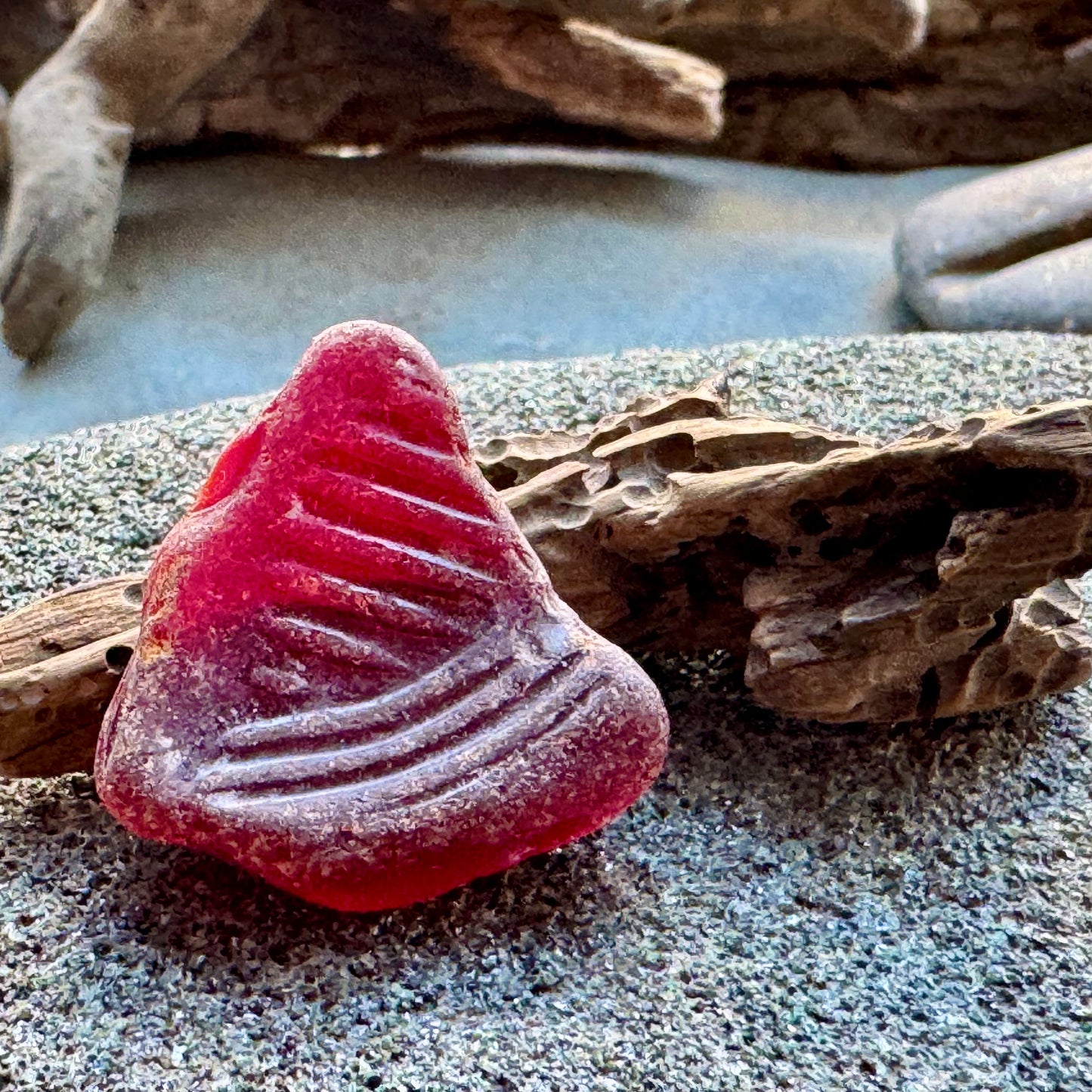 Red Sea Glass Bottle Base A2419 – Genuine Beach Found Sea Glass Jewelry Supply