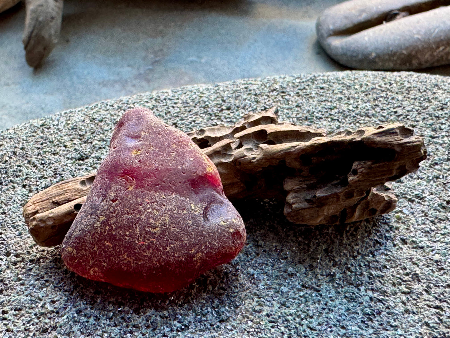 Red Sea Glass Bottle Base A2419 – Genuine Beach Found Sea Glass Jewelry Supply