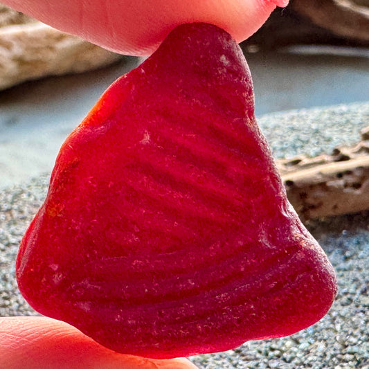Red Sea Glass Bottle Base A2419 – Genuine Beach Found Sea Glass Jewelry Supply
