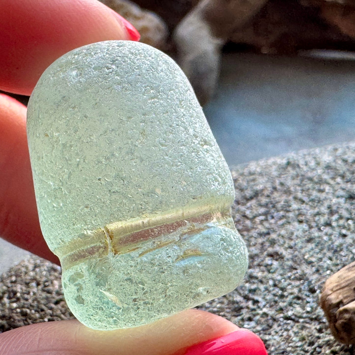 Rare Aqua Sea Stopper A2420 — Genuine Ocean Tumbled