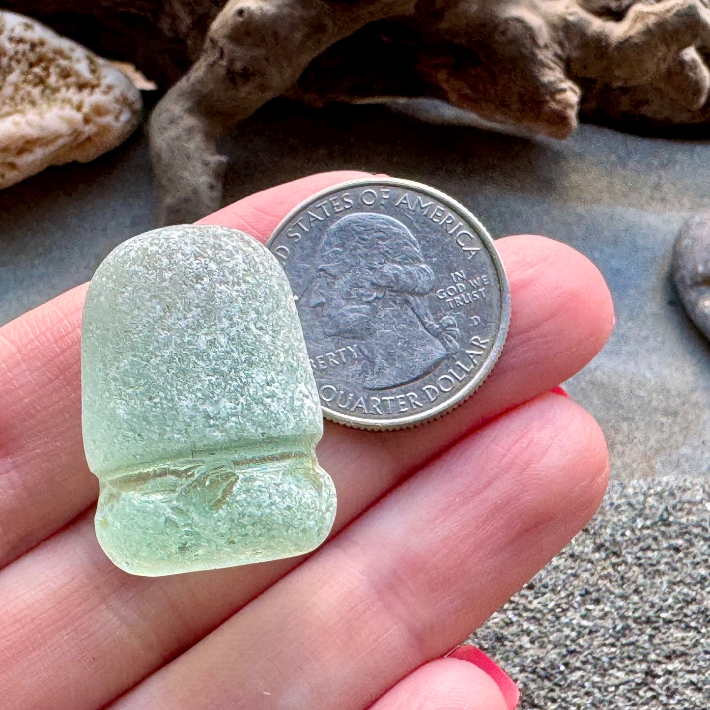 Rare Aqua Sea Stopper A2420 — Genuine Ocean Tumbled