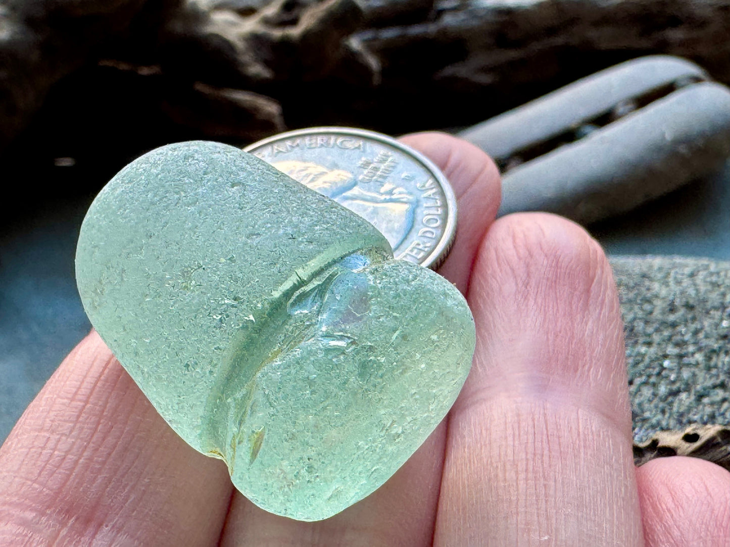 Rare Aqua Sea Stopper A2420 — Genuine Ocean Tumbled