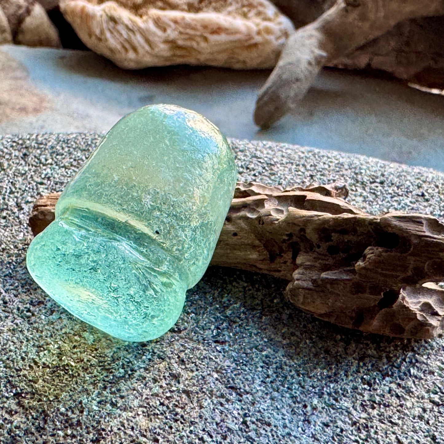 Rare Aqua Sea Stopper A2420 — Genuine Ocean Tumbled
