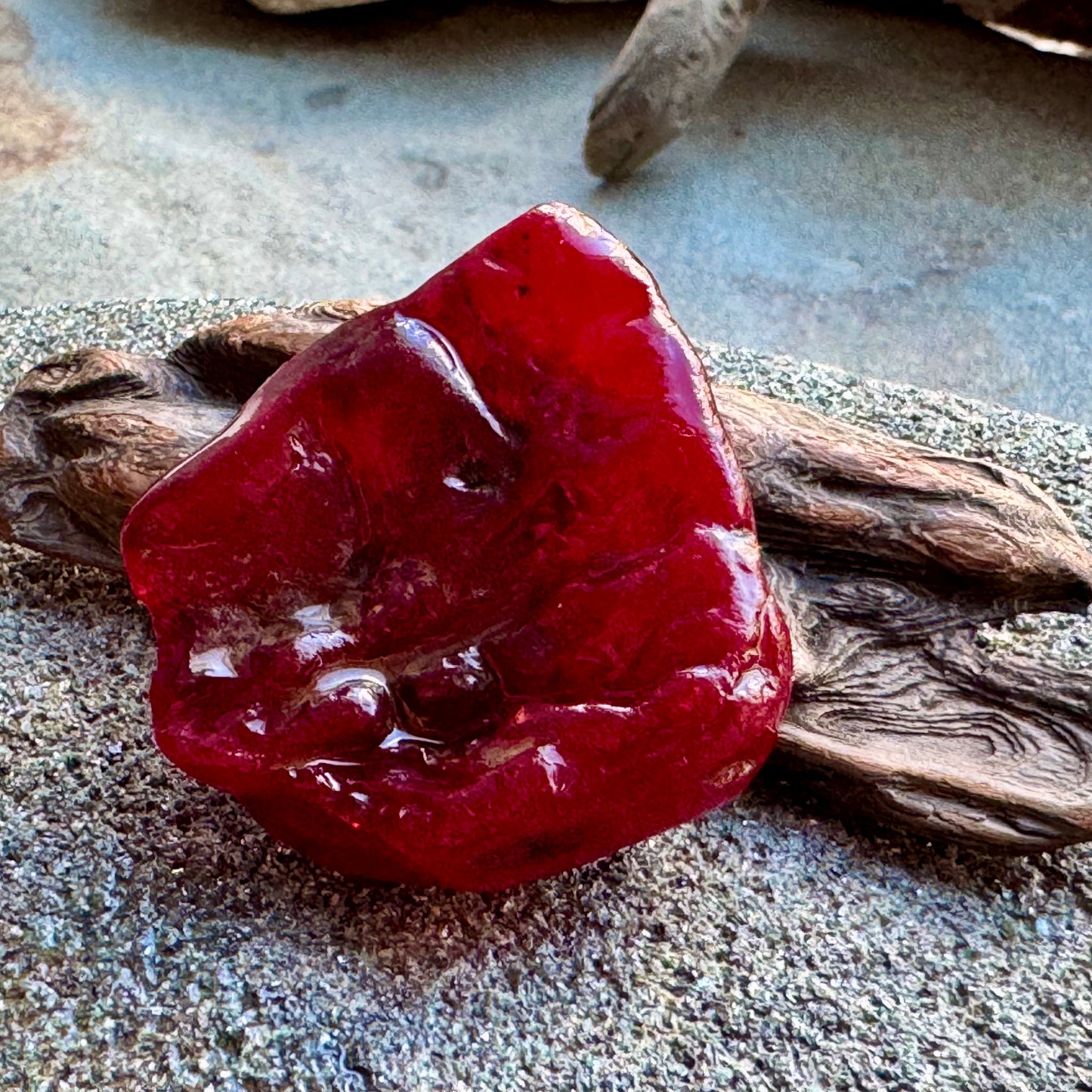 Red Sea Glass A2425– Authentic Rare Beach Glass, Jewelry Supply, Genuine Ocean Tumbled Piece