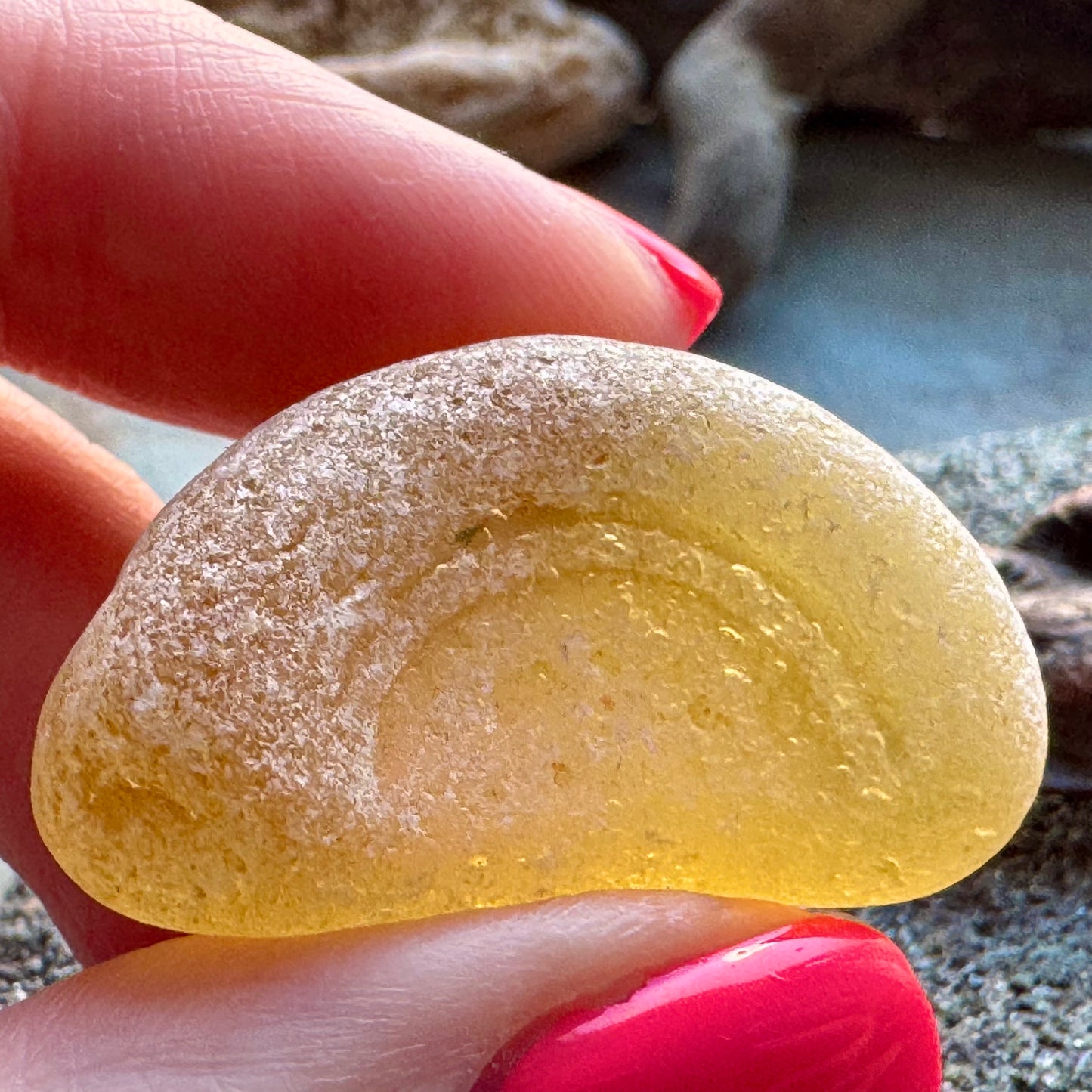 Amber Bottle Base Sea Glass A2423 • Genuine Beach Glass Pendant Piece • Rare Honey Sea Glass Jewelry Supply