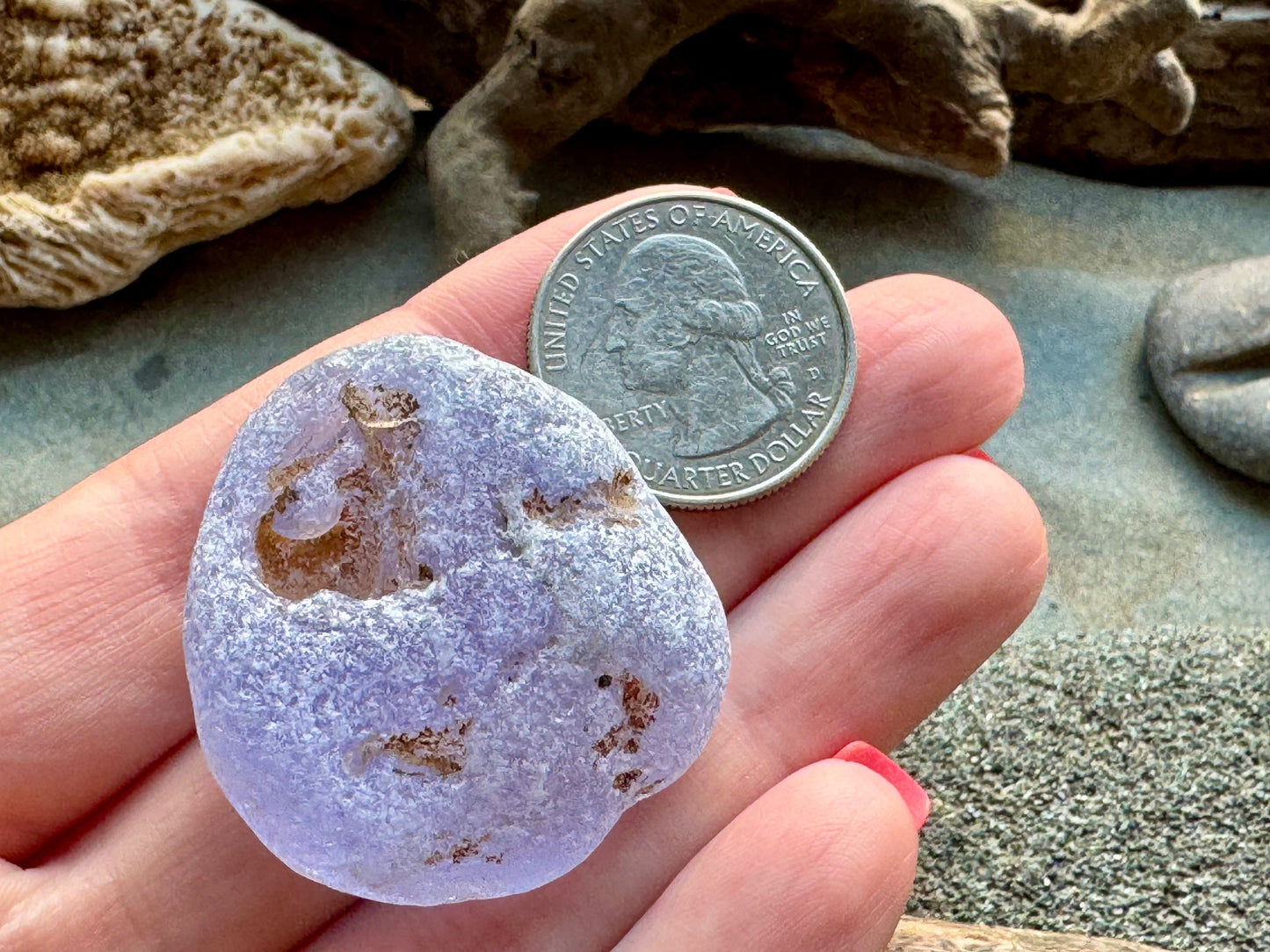 Rare Lavender Sea Glass A2430  – Collector Grade Beach Found Glass A2430