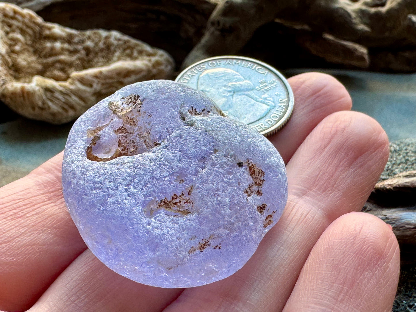 Rare Lavender Sea Glass A2430  – Collector Grade Beach Found Glass A2430