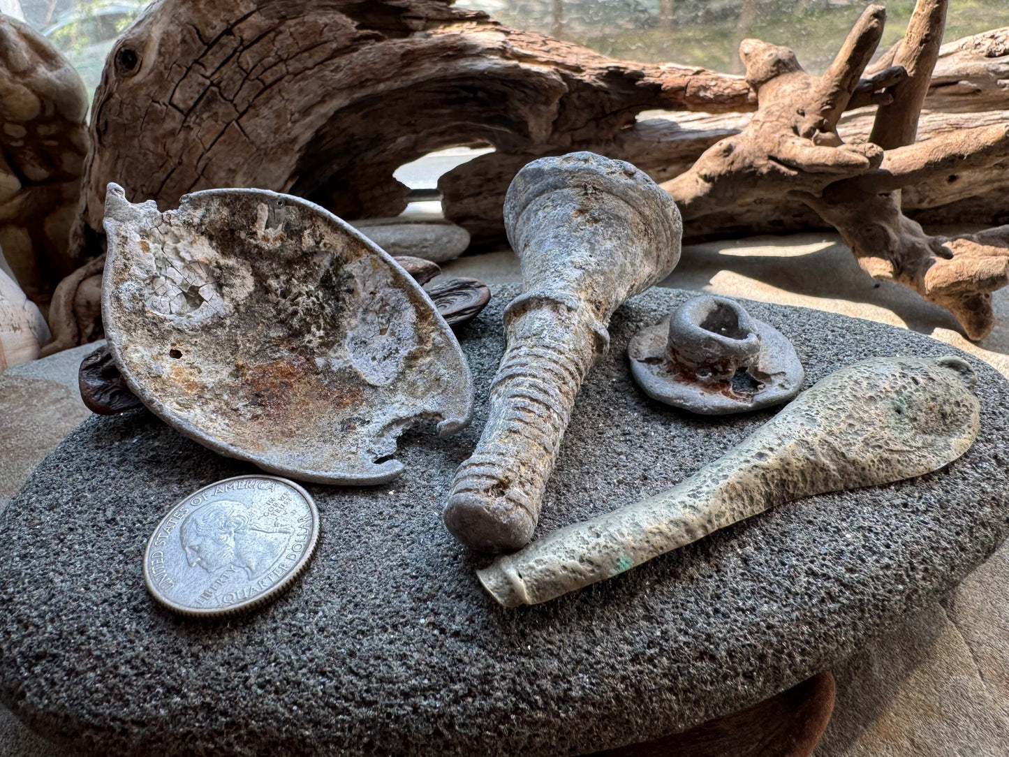 Sea Found Metal Salvage Lot A2527 – Beach Found Rusty Metal Pieces, Antique Architectural Fragments, Maritime Relics, Rustic Wabi Sabi Decor Set
