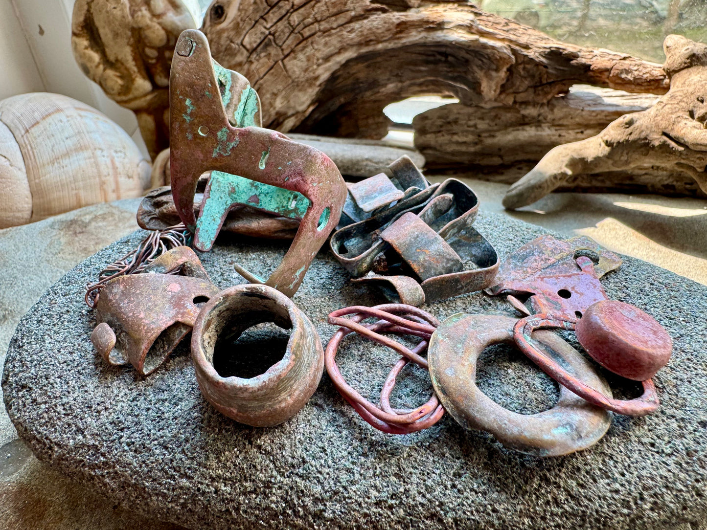 Beach Found Metal Relics Lot A2528 – Rustic Salvaged Hardware & Sea Worn Iron Pieces, Coastal Found Objects, Jewelry Supply, Wabi Sabi Decor