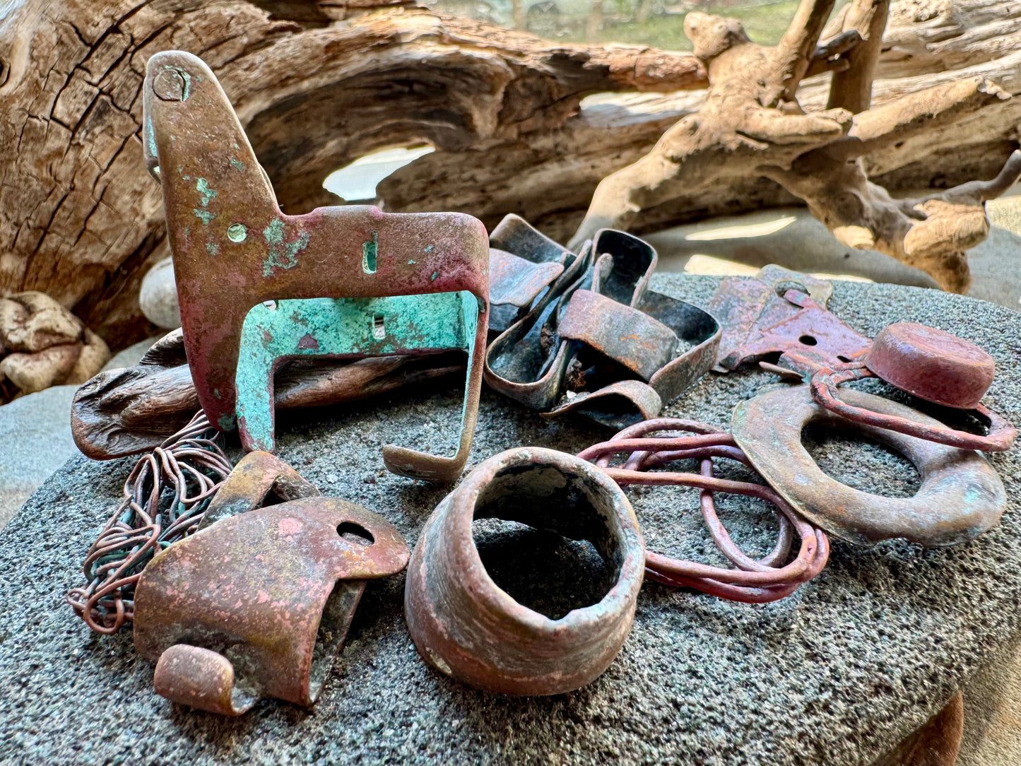 Beach Found Metal Relics Lot A2528 – Rustic Salvaged Hardware & Sea Worn Iron Pieces, Coastal Found Objects, Jewelry Supply, Wabi Sabi Decor