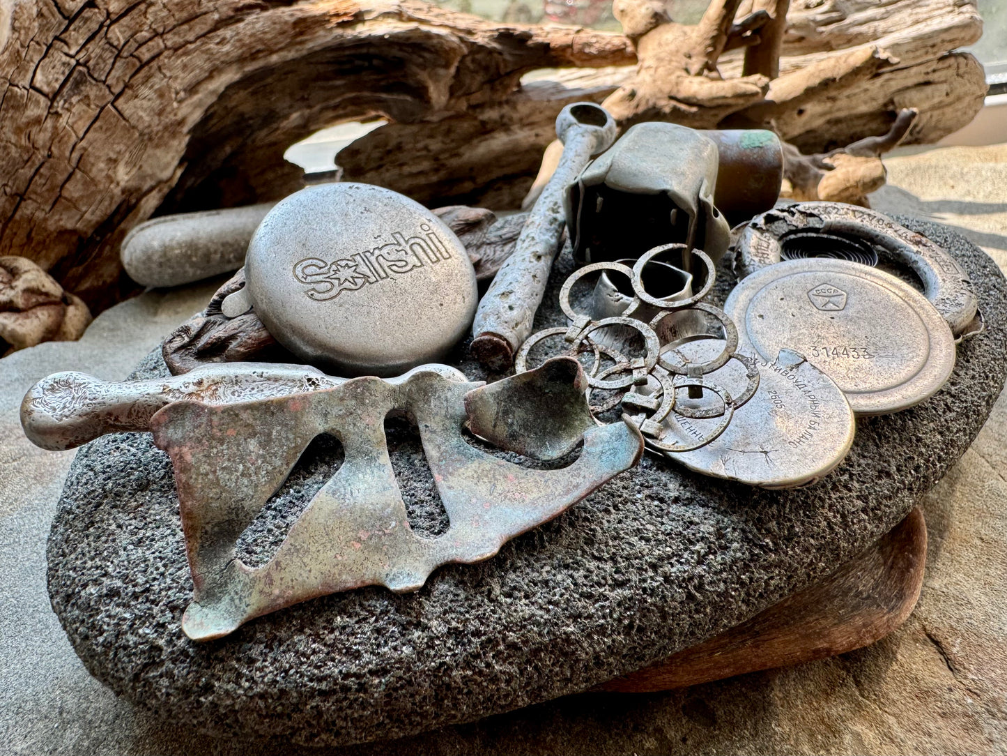 Authentic Found Metal Pieces Set A2529 – Rusty Salvage Parts, Sea Found Metal, Craft Supply, Assemblage Art, Industrial Decor, Mixed Metal Lot