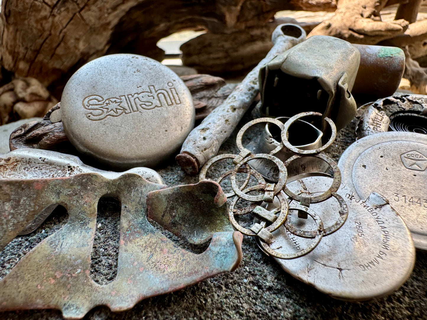 Authentic Found Metal Pieces Set A2529 – Rusty Salvage Parts, Sea Found Metal, Craft Supply, Assemblage Art, Industrial Decor, Mixed Metal Lot