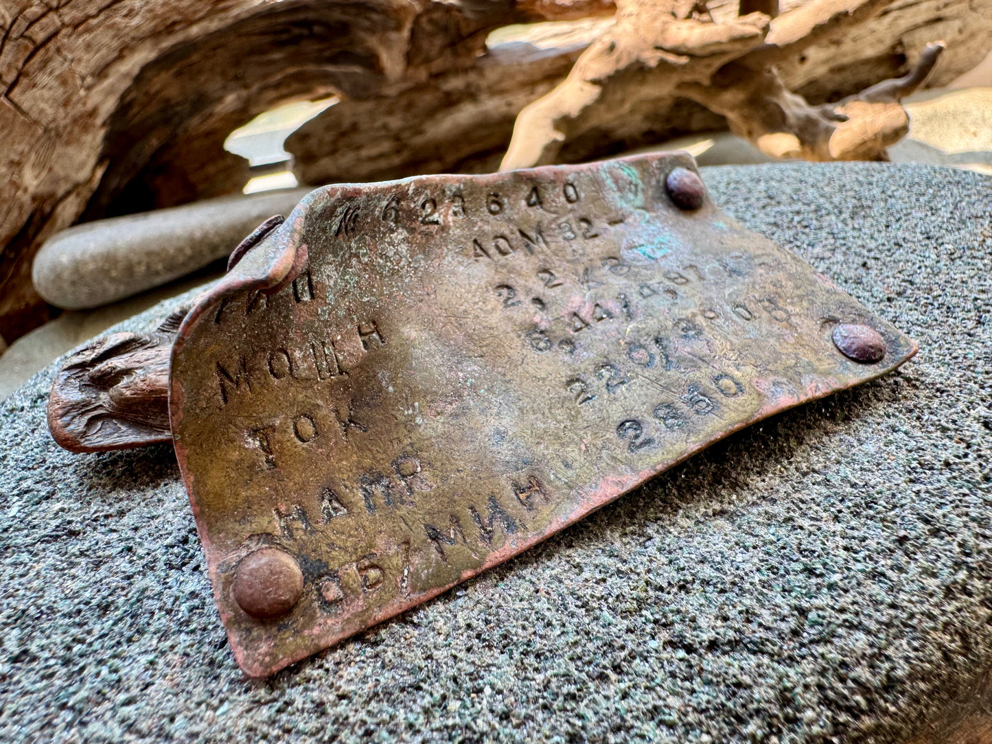 Vintage Metal Machine Plate A2530 – Industrial Tag, Found Metal Artifact, Steampunk Supply, Rusty Maker Plate, Salvaged Relic Decor