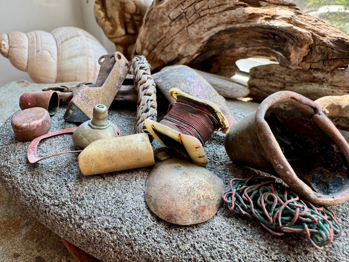 Authentic Beach Metal Finds Lot A2532 – Rustic Salvaged Metal Pieces, Nautical Patina Scrap, Found Objects for Art, Jewelry Making, Assemblage Craft Supplies