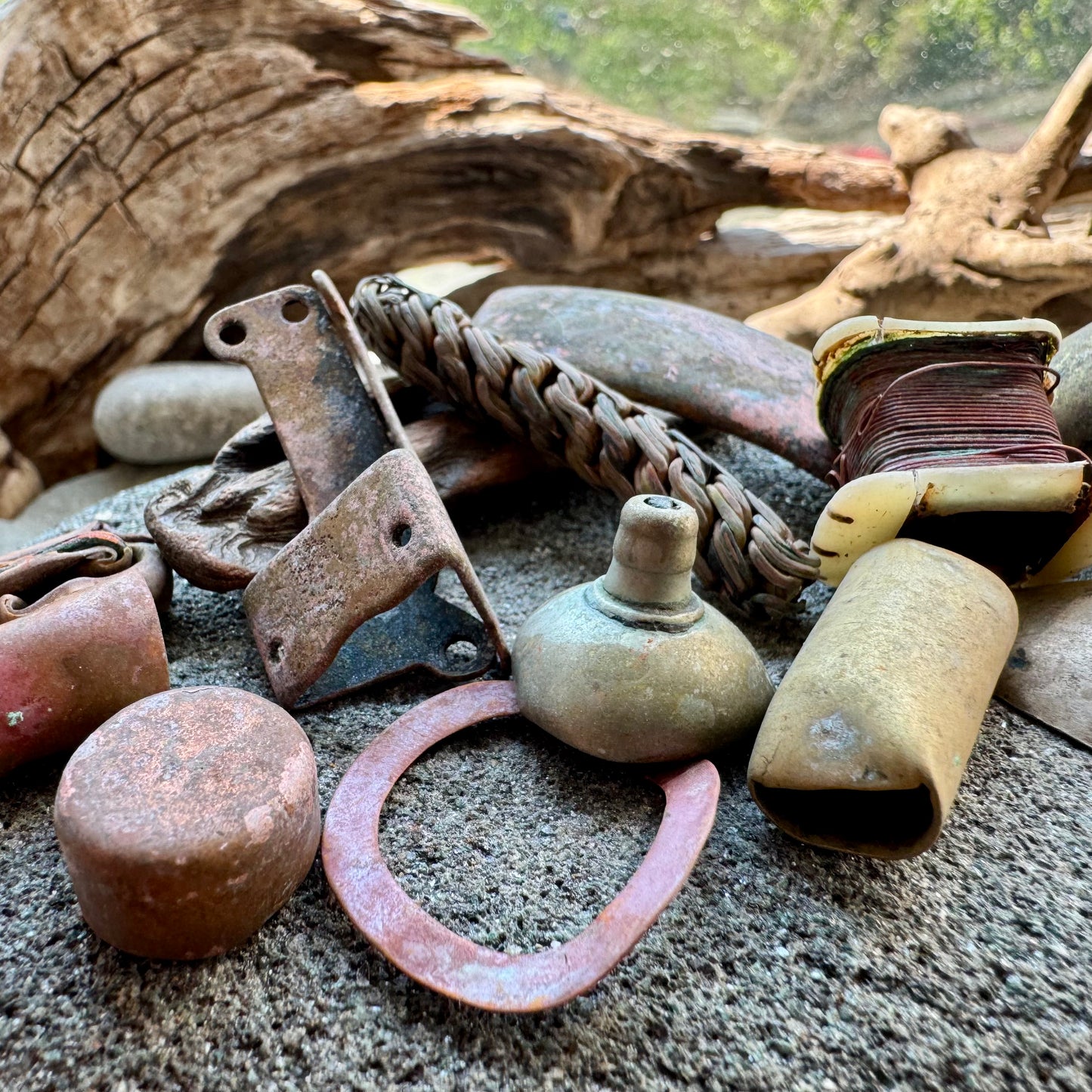Authentic Beach Metal Finds Lot A2532 – Rustic Salvaged Metal Pieces, Nautical Patina Scrap, Found Objects for Art, Jewelry Making, Assemblage Craft Supplies
