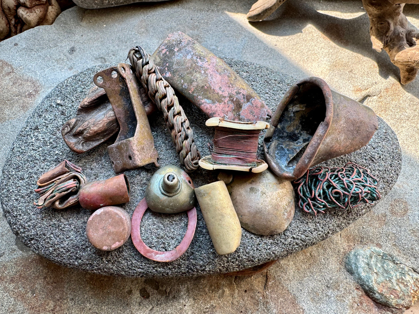 Authentic Beach Metal Finds Lot A2532 – Rustic Salvaged Metal Pieces, Nautical Patina Scrap, Found Objects for Art, Jewelry Making, Assemblage Craft Supplies