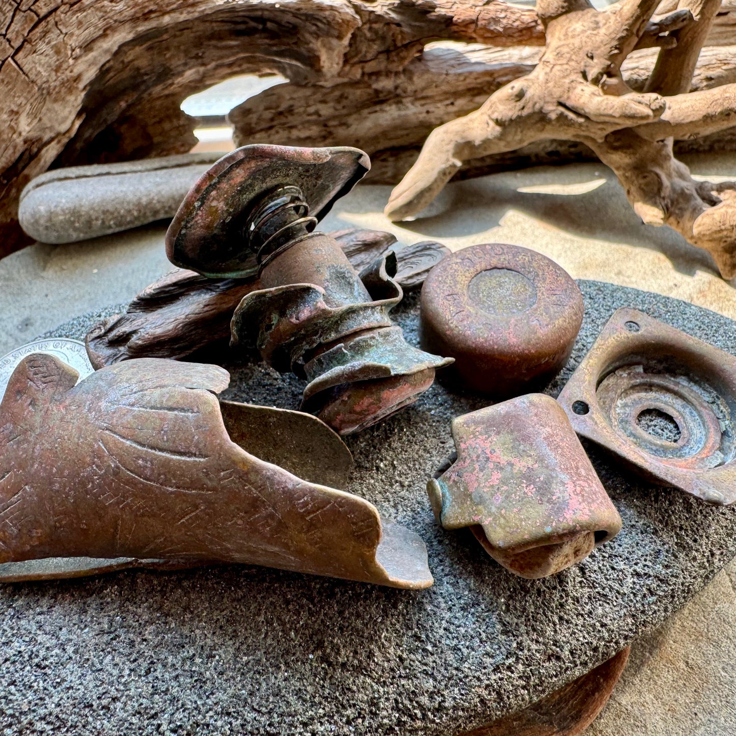 Authentic Found Metal Artifacts Set  A2533 – Rustic Vintage Salvage Pieces for Jewelry, Crafts & Assemblage Art