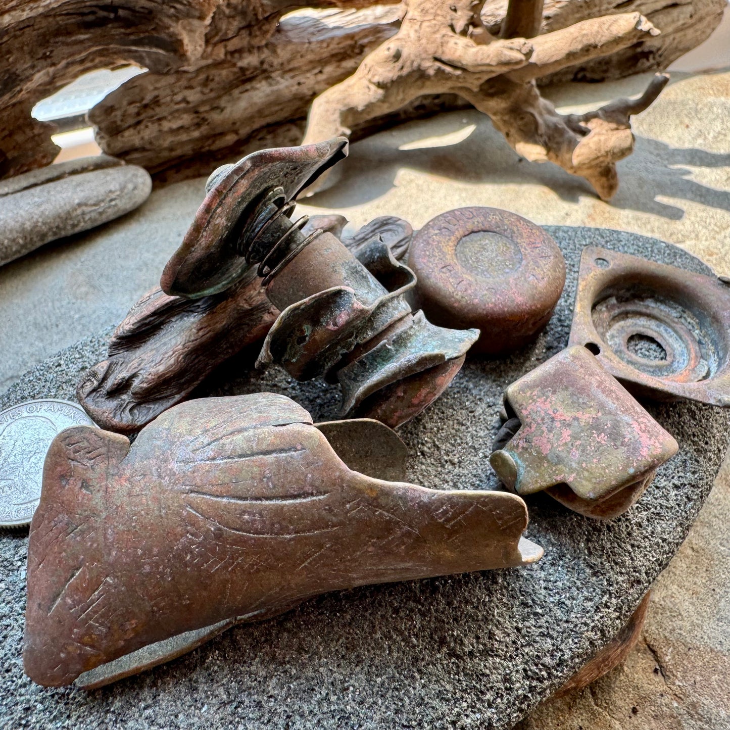 Authentic Found Metal Artifacts Set  A2533 – Rustic Vintage Salvage Pieces for Jewelry, Crafts & Assemblage Art