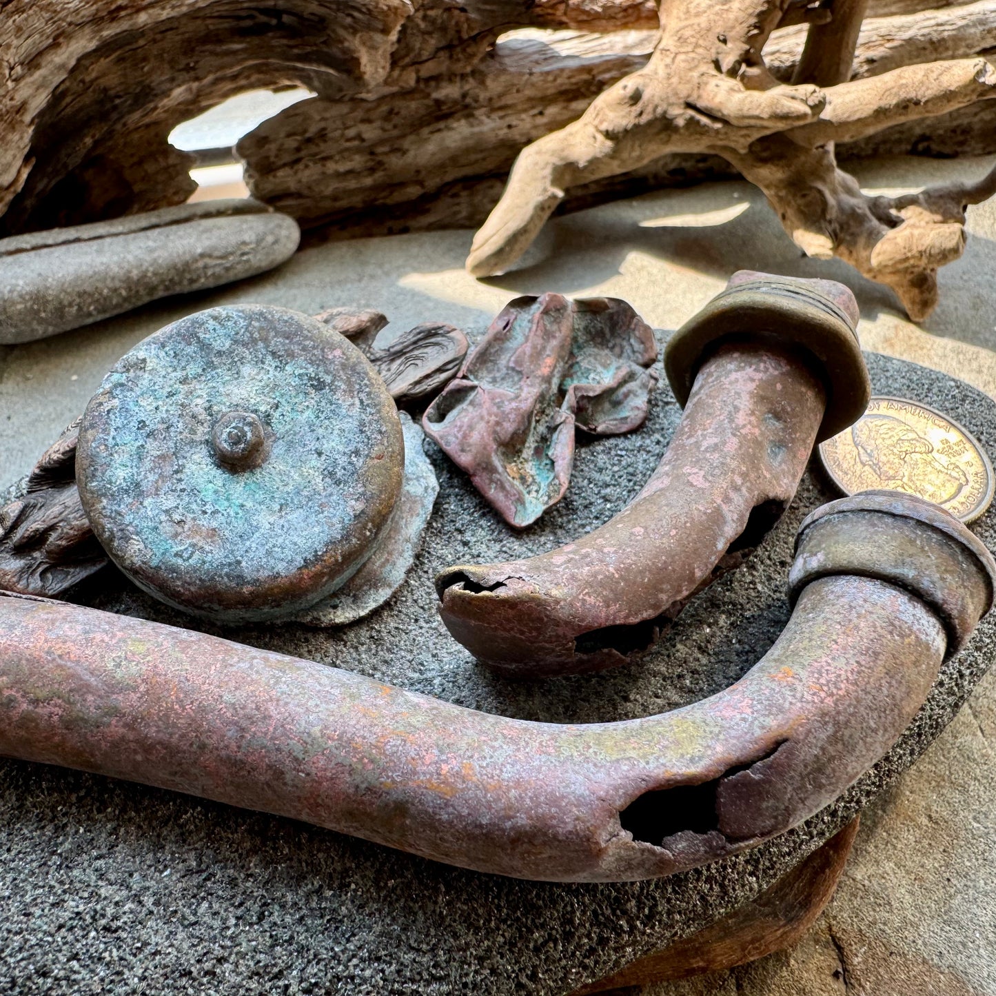 Rusty Metal Relics Set A2534 – Found Metal Objects, Vintage Hardware Pieces, Industrial Salvage Lot for Art, Assemblage, Steampunk Decor