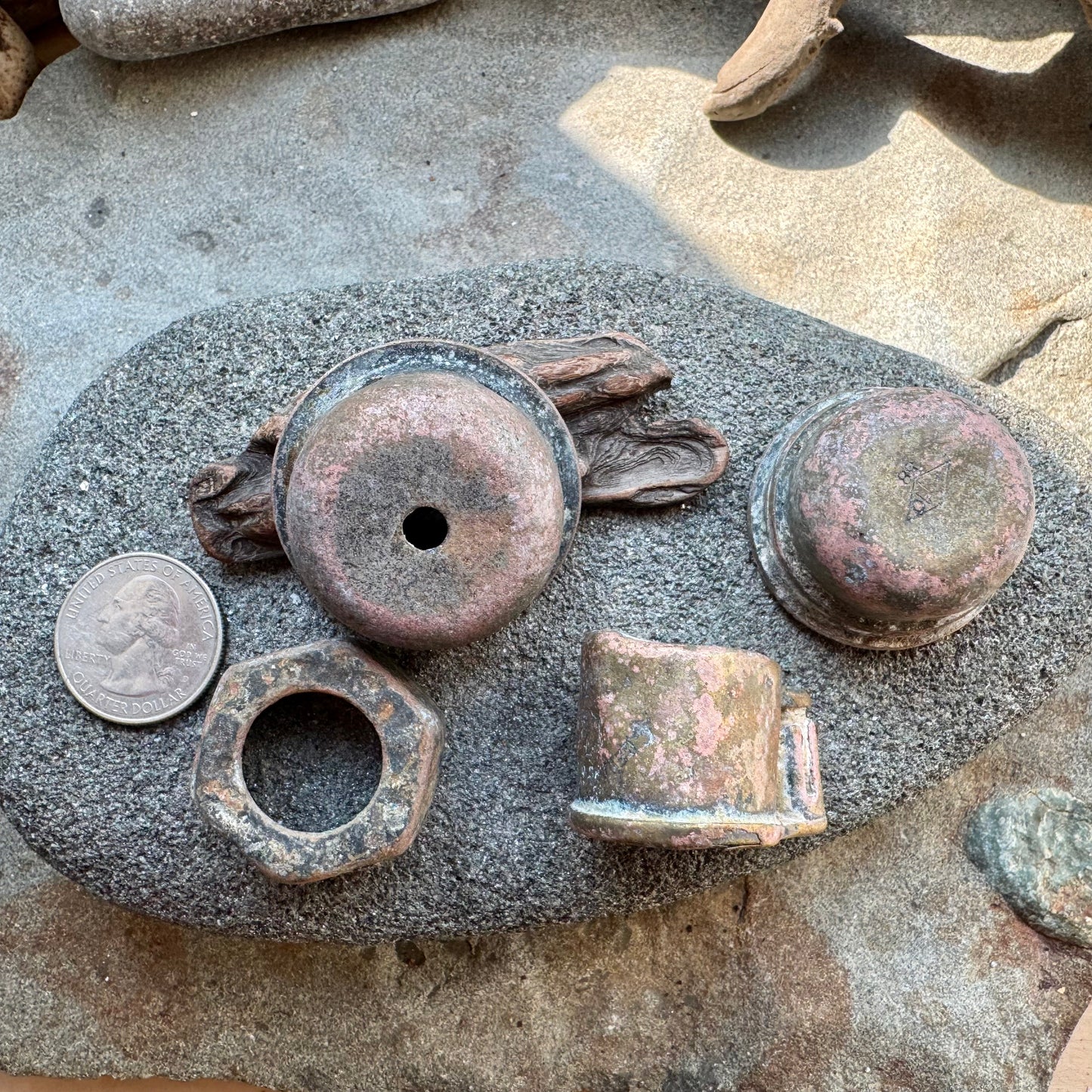 Ocean Found Metal Pieces A2538 – Vintage Salvage Hardware Lot, Rusty Patina Metal Parts, Assemblage Art Supply, Wabi Sabi Decor