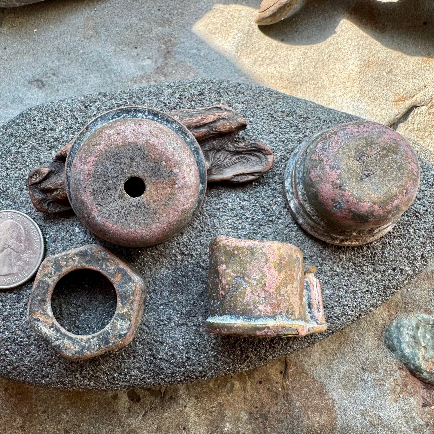 Ocean Found Metal Pieces A2538 – Vintage Salvage Hardware Lot, Rusty Patina Metal Parts, Assemblage Art Supply, Wabi Sabi Decor