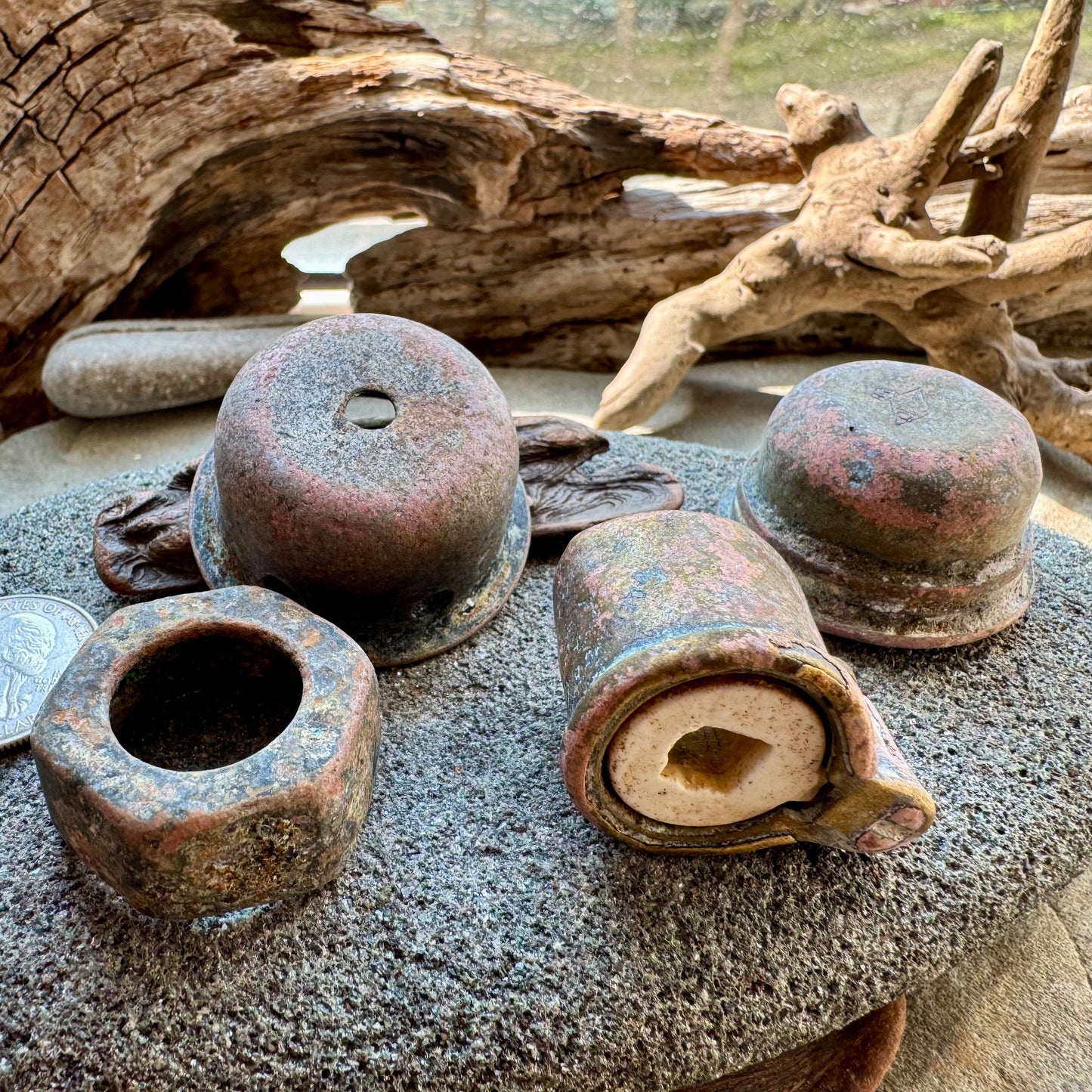 Ocean Found Metal Pieces A2538 – Vintage Salvage Hardware Lot, Rusty Patina Metal Parts, Assemblage Art Supply, Wabi Sabi Decor